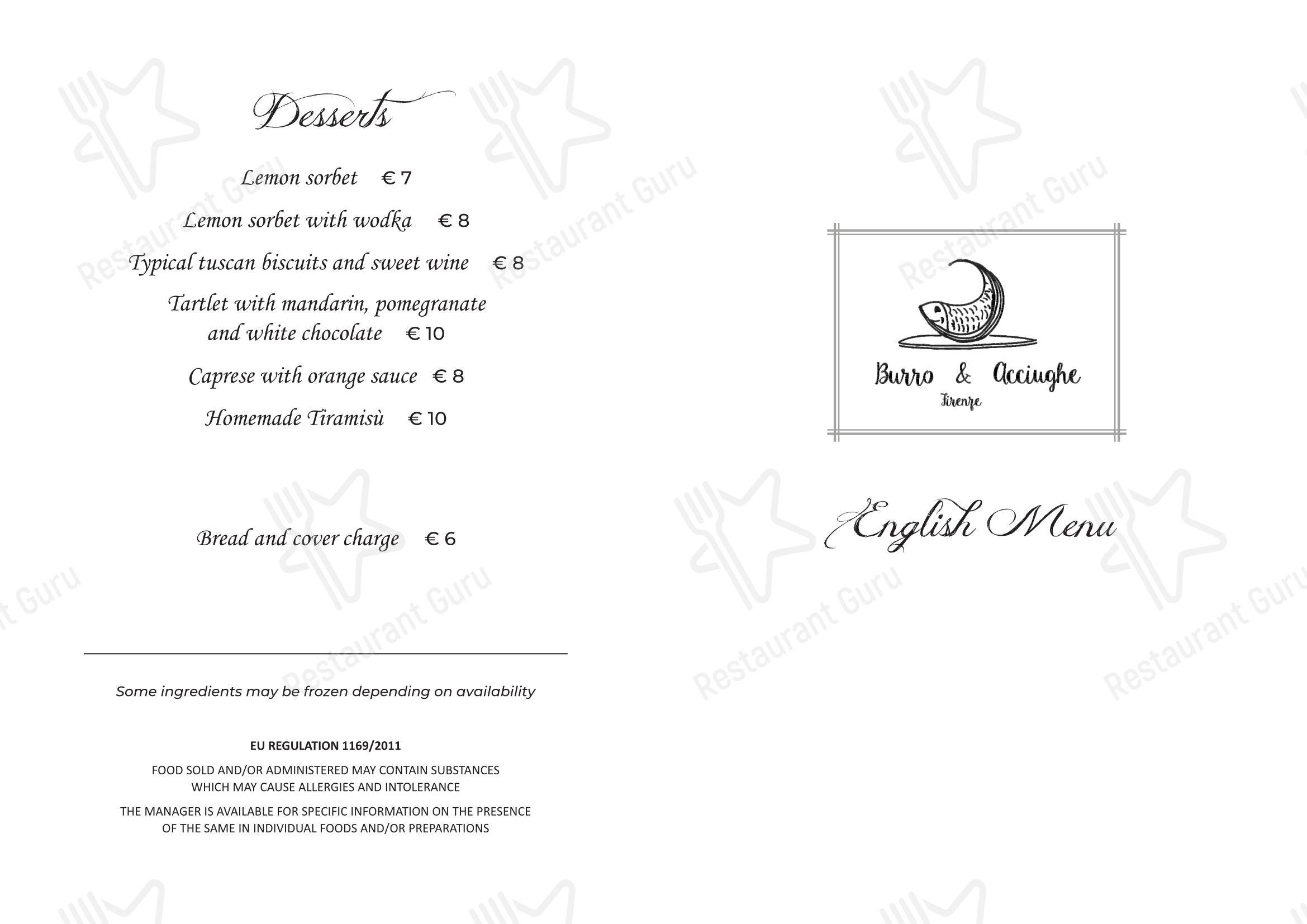 Menu per Burro & Acciughe in Firenze