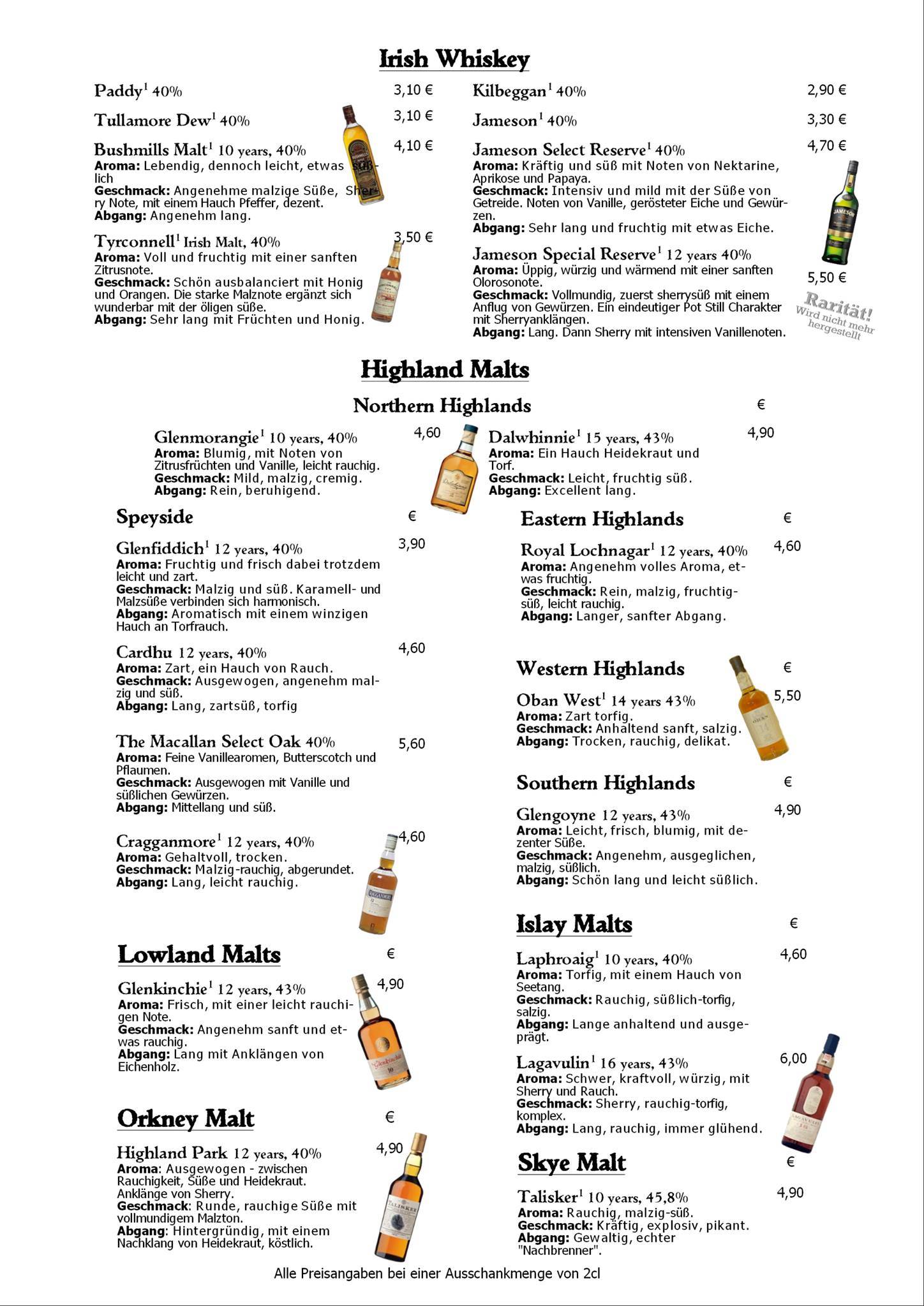 Menu de Butler's Café - Restaurant - Bar
