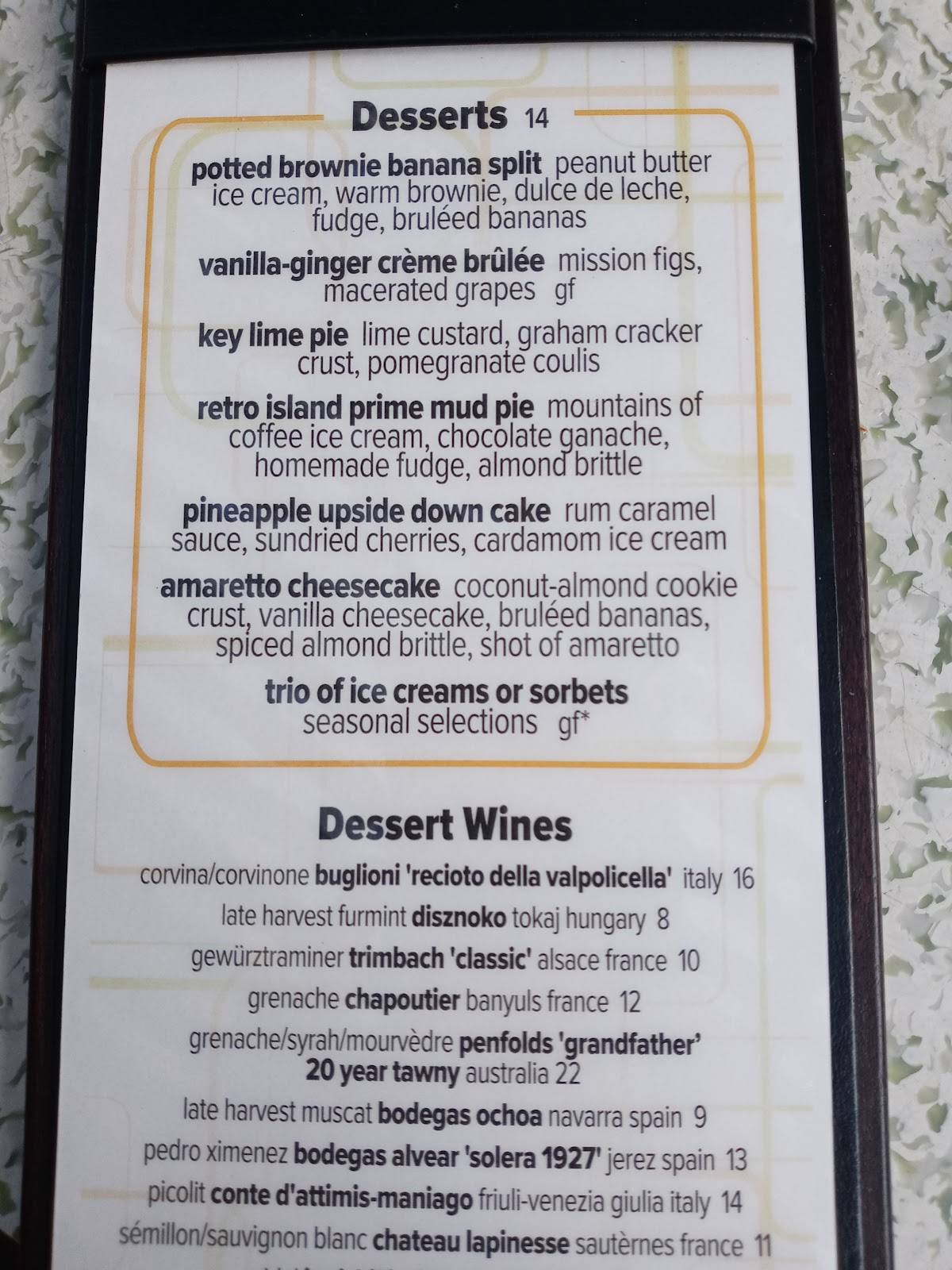 Menu at C Level Lounge steakhouse, San Diego, 880 Harbor Island Dr