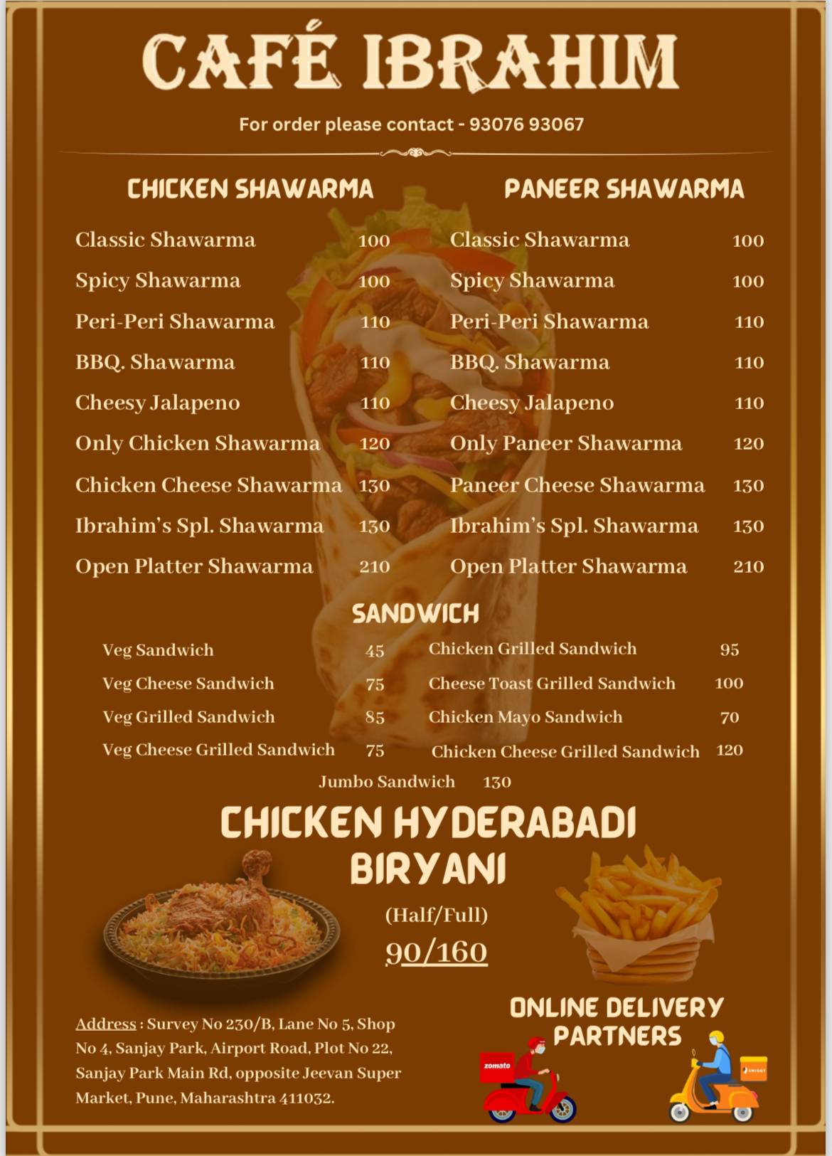 CAFE IBRAHIM menu