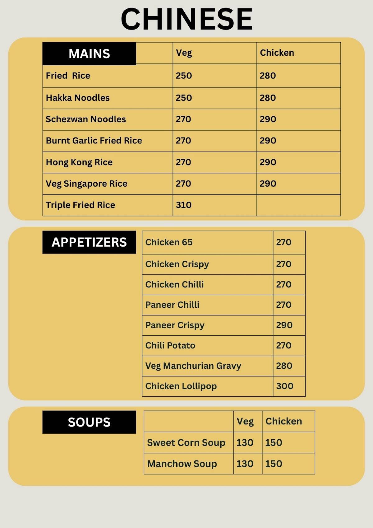 CAFE LUNA menu
