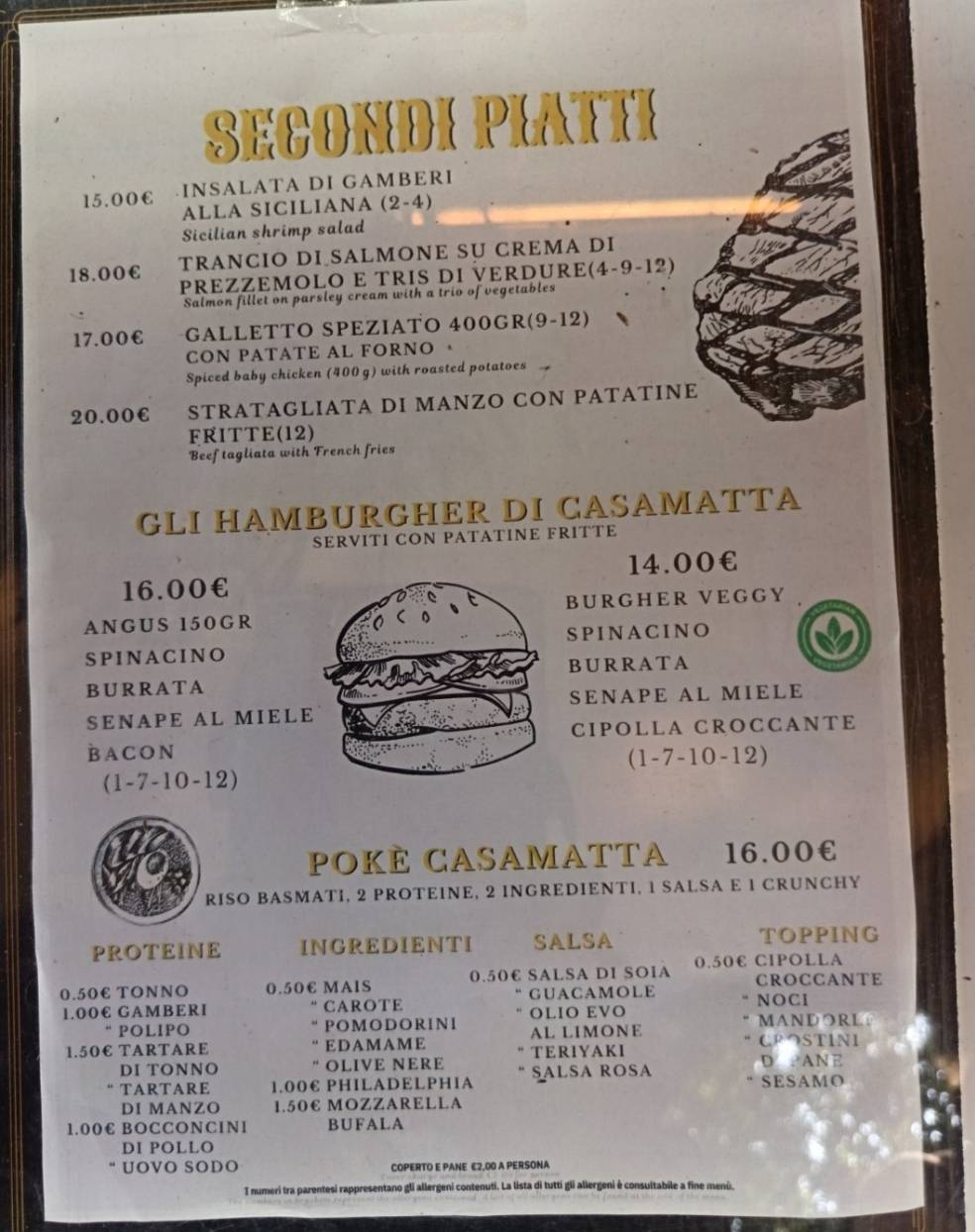Menu di CASAMATTA Bistrot Verona 