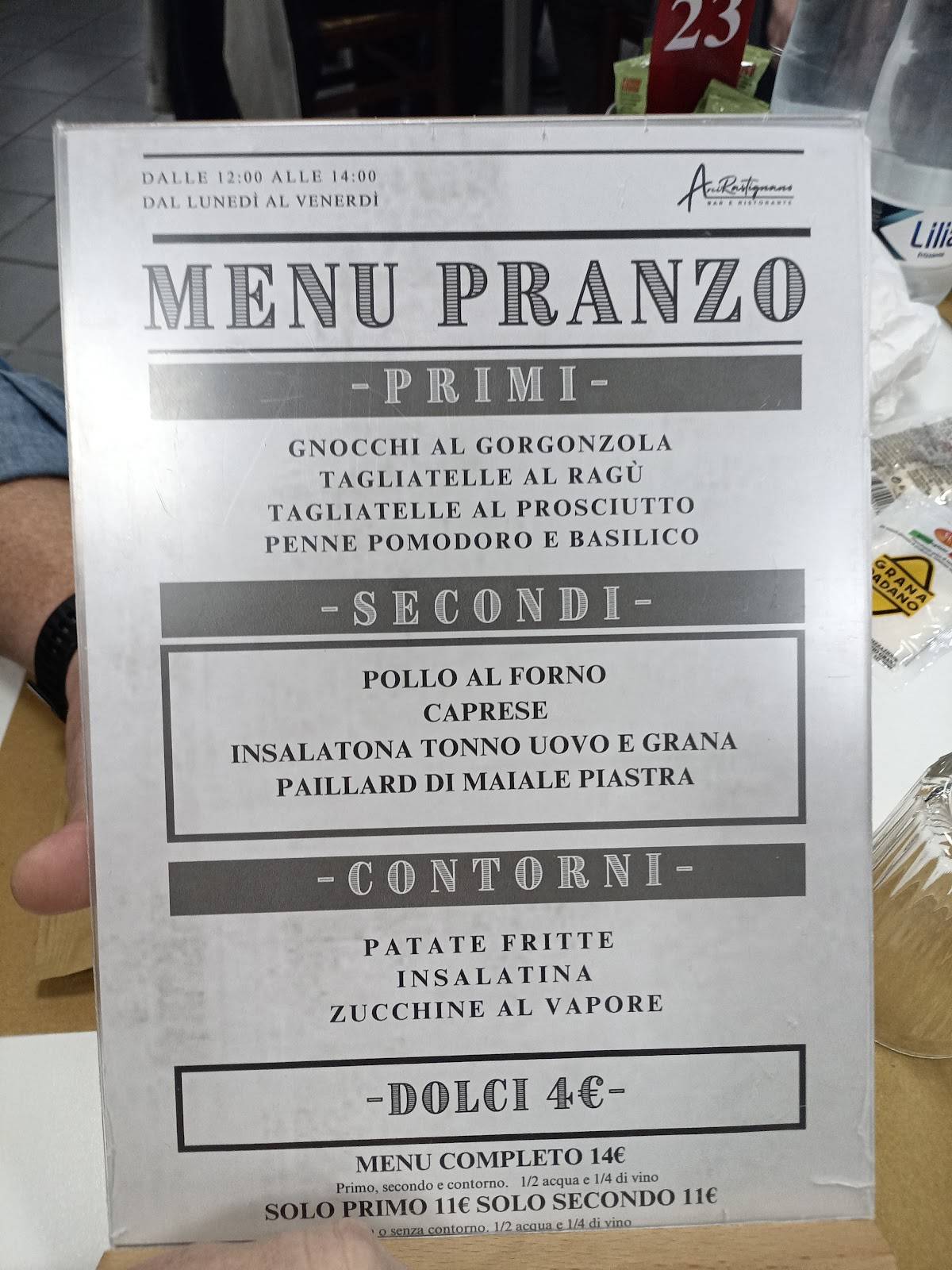 Menu di CIRCOLO Arci Rastignano 