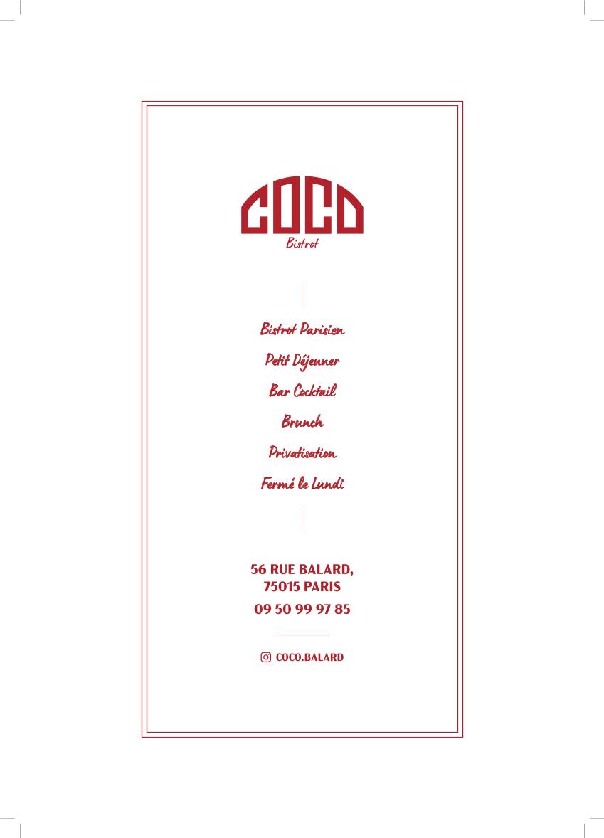 Menu de COCO Balard