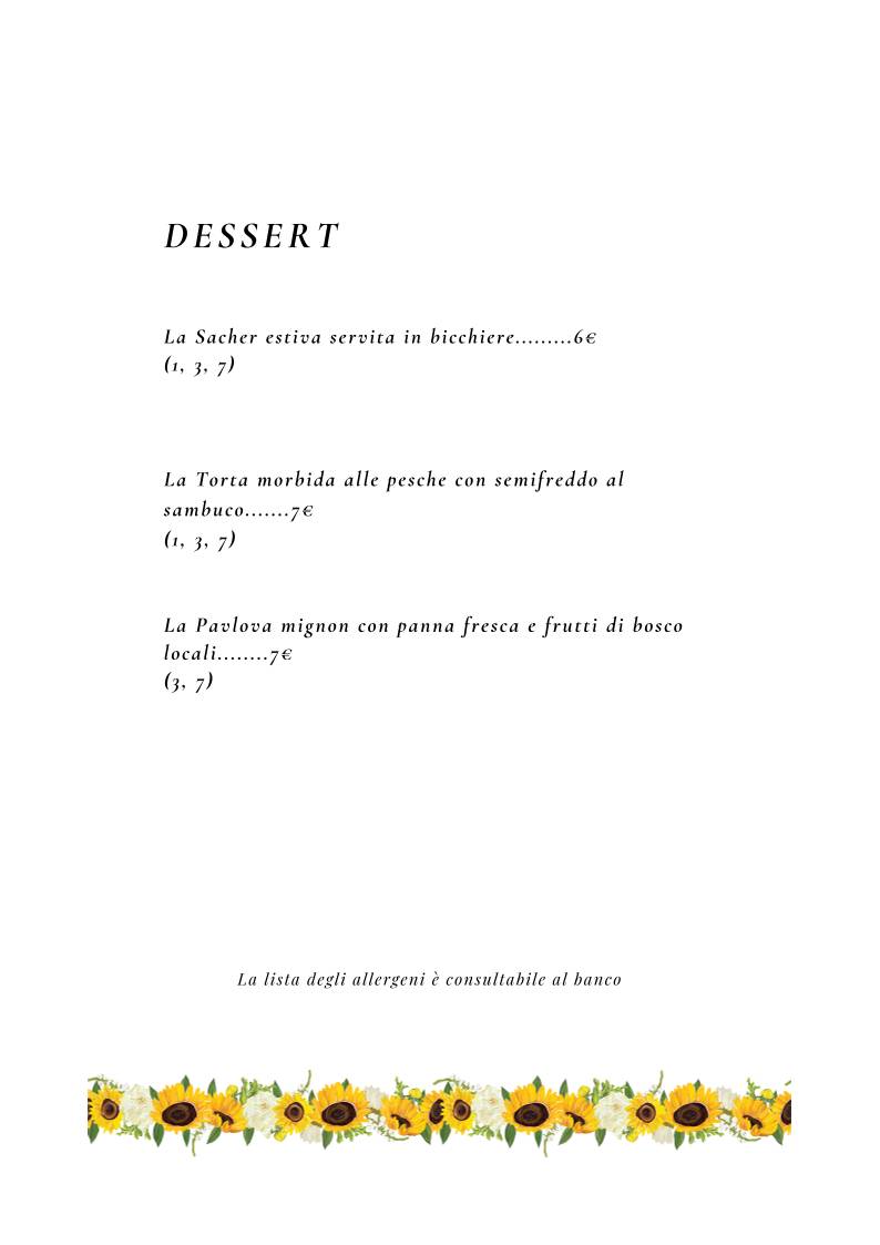 Menu di Ca dei volti 