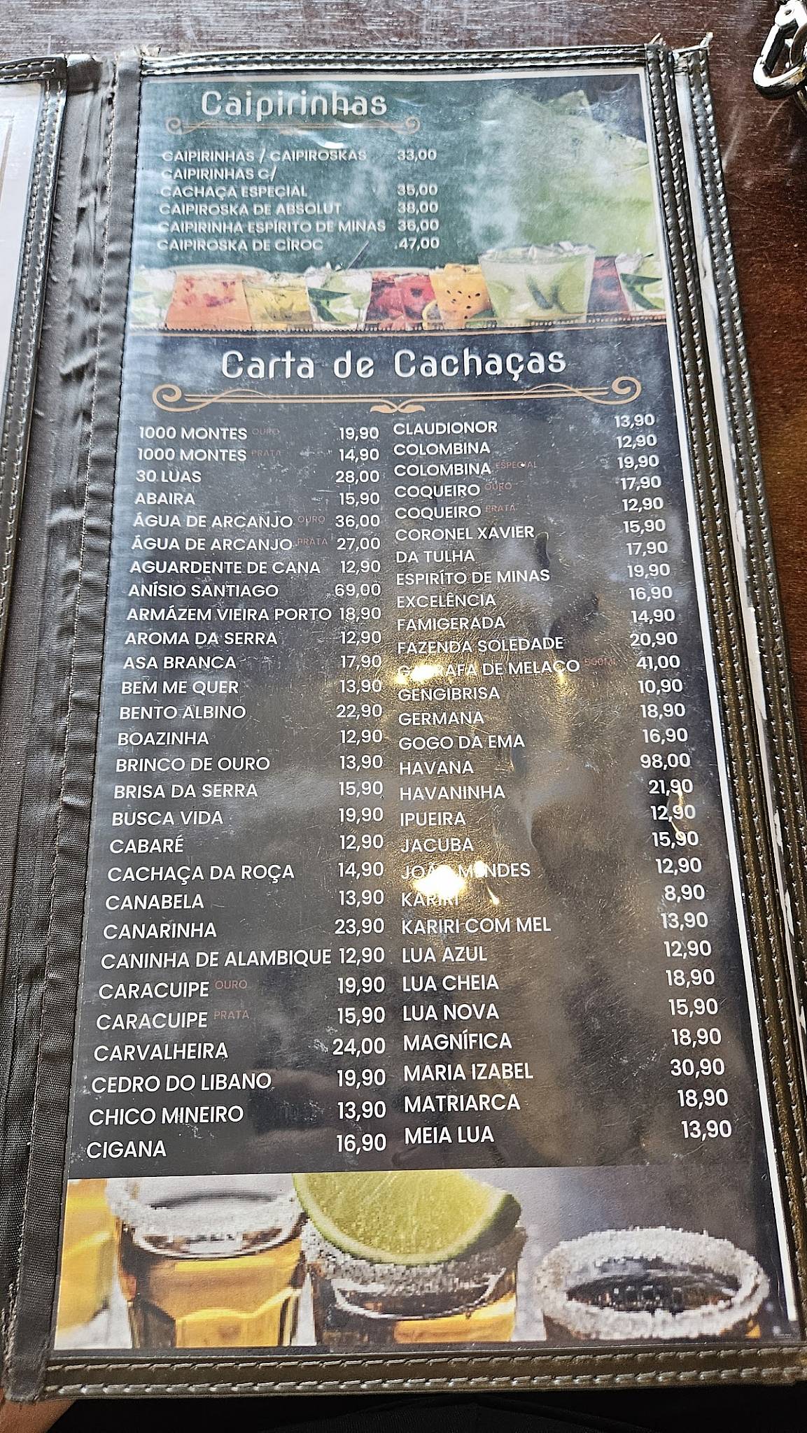 Cachaçaria Ouro Verde cardápio
