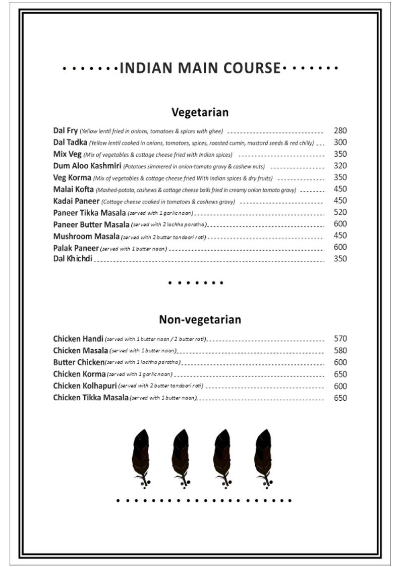 Cafe Antonio menu