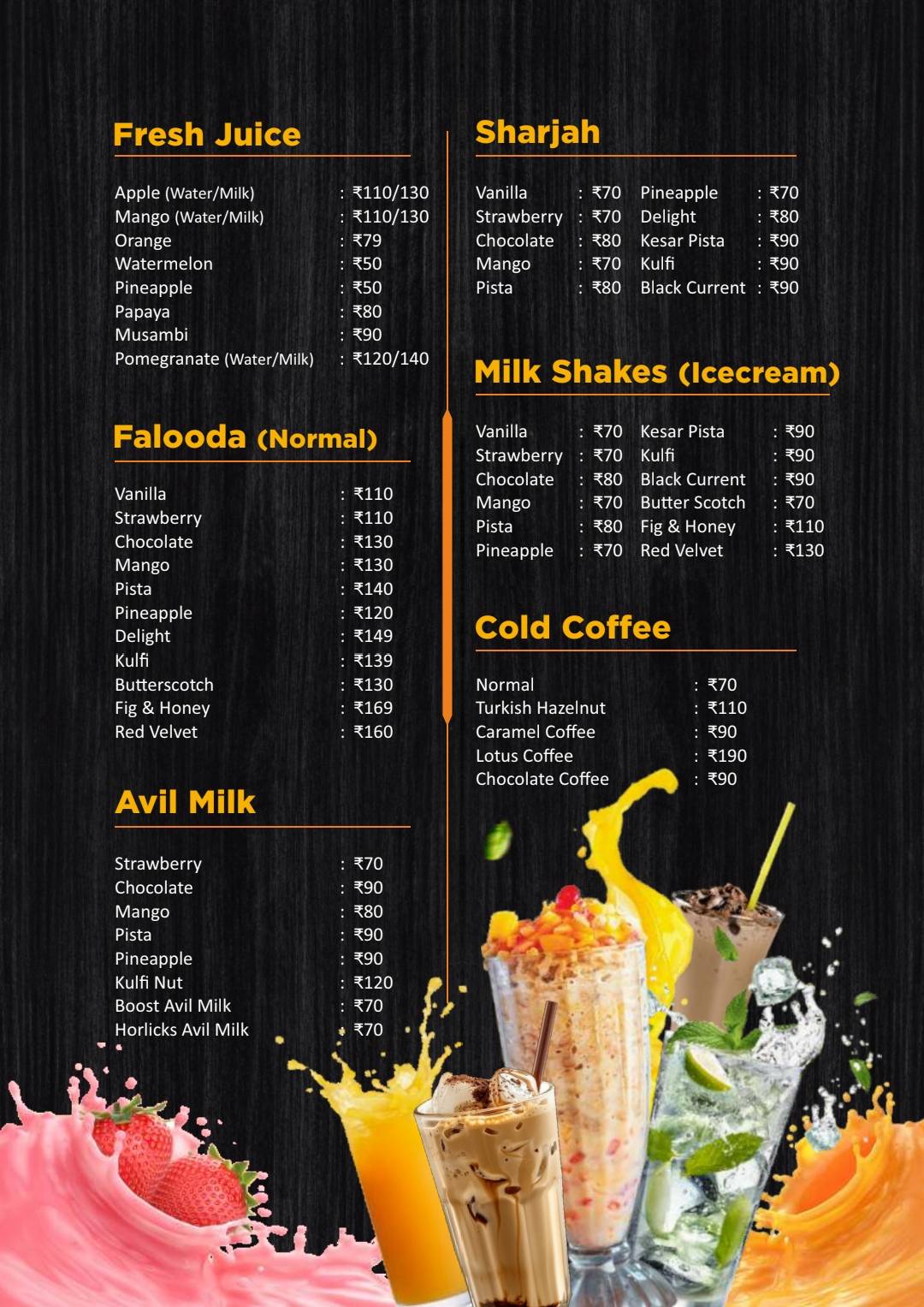 Apricot cafe menu