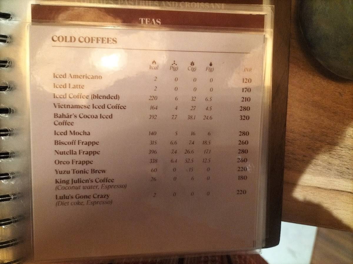 Cafe Bahar Pune menu