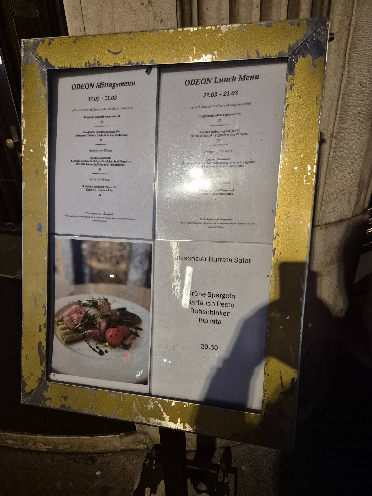 Menu di Café Bar ODEON 