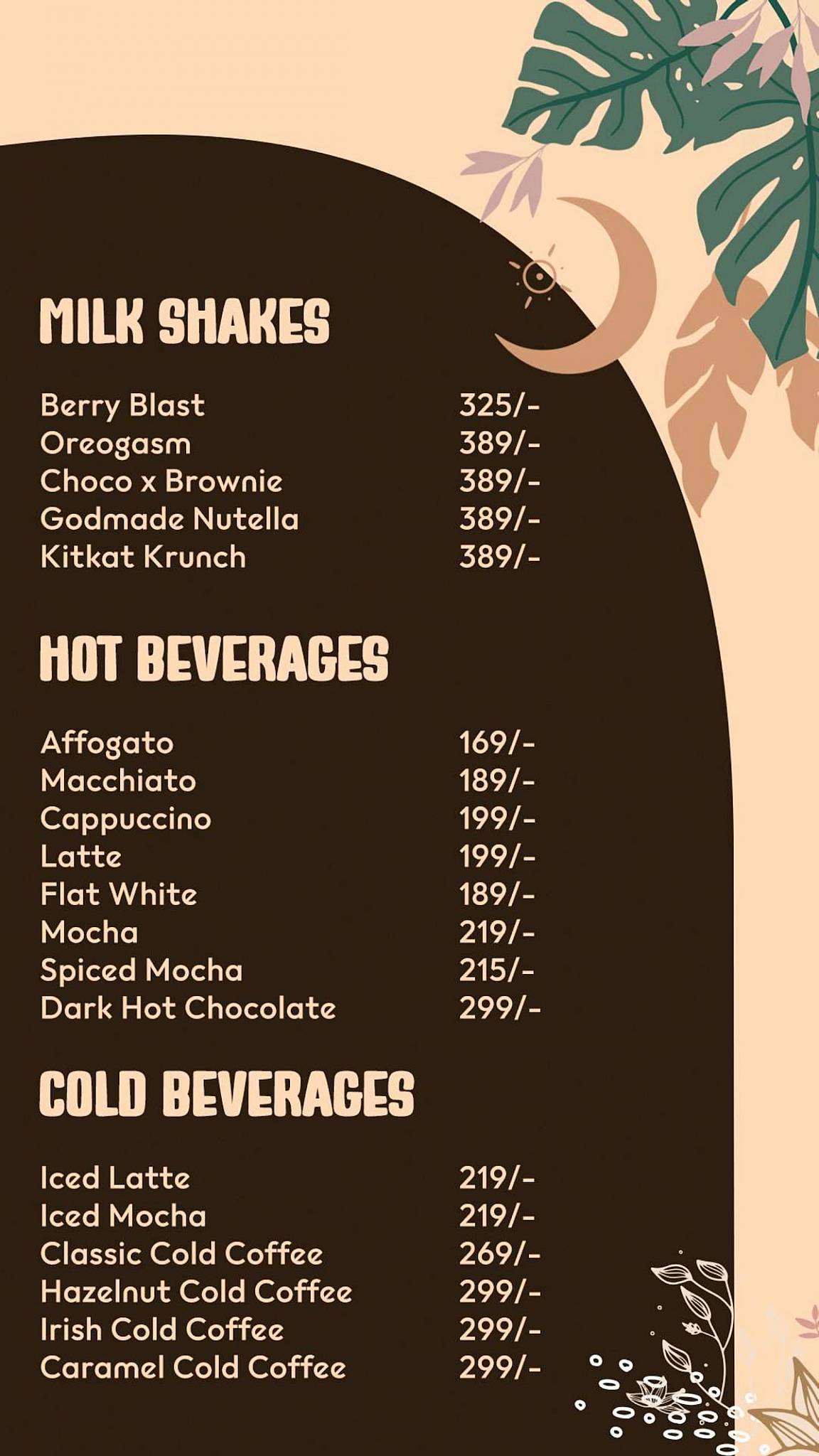 Boho menu