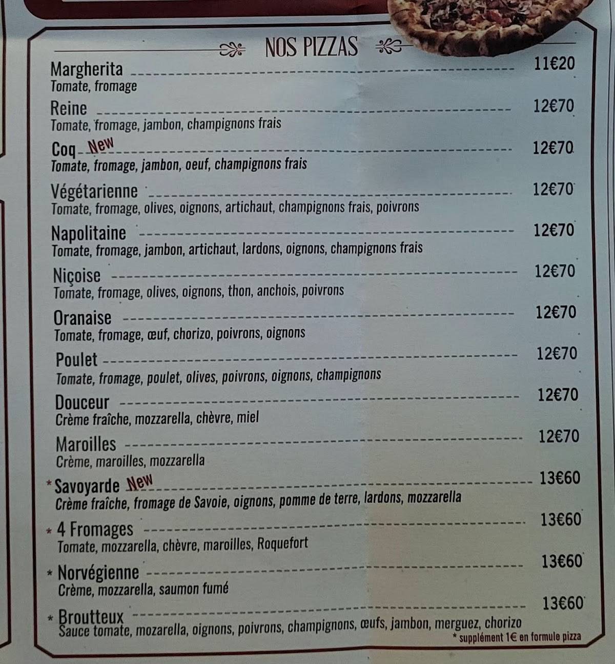 Menu de Le Broutteux