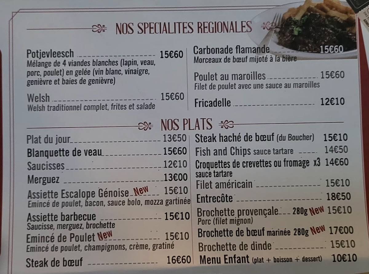 Menu de Le Broutteux