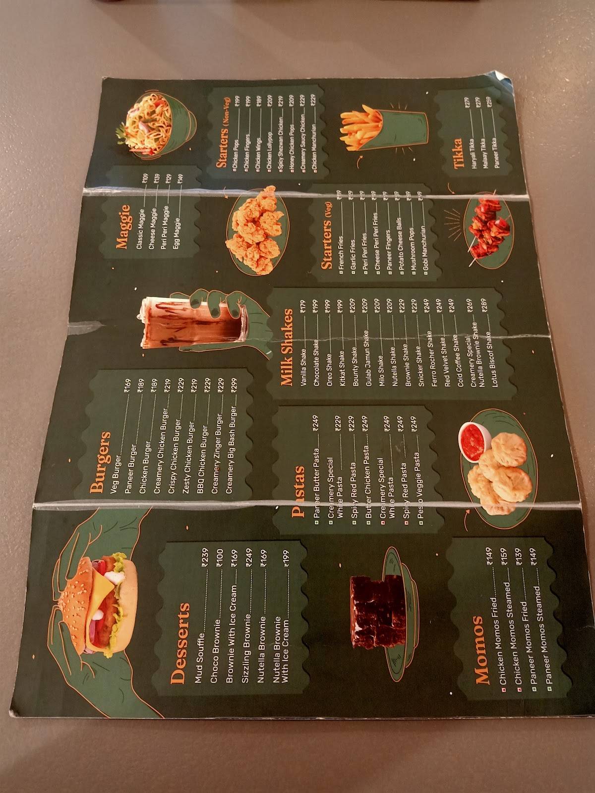 CREAMERY menu