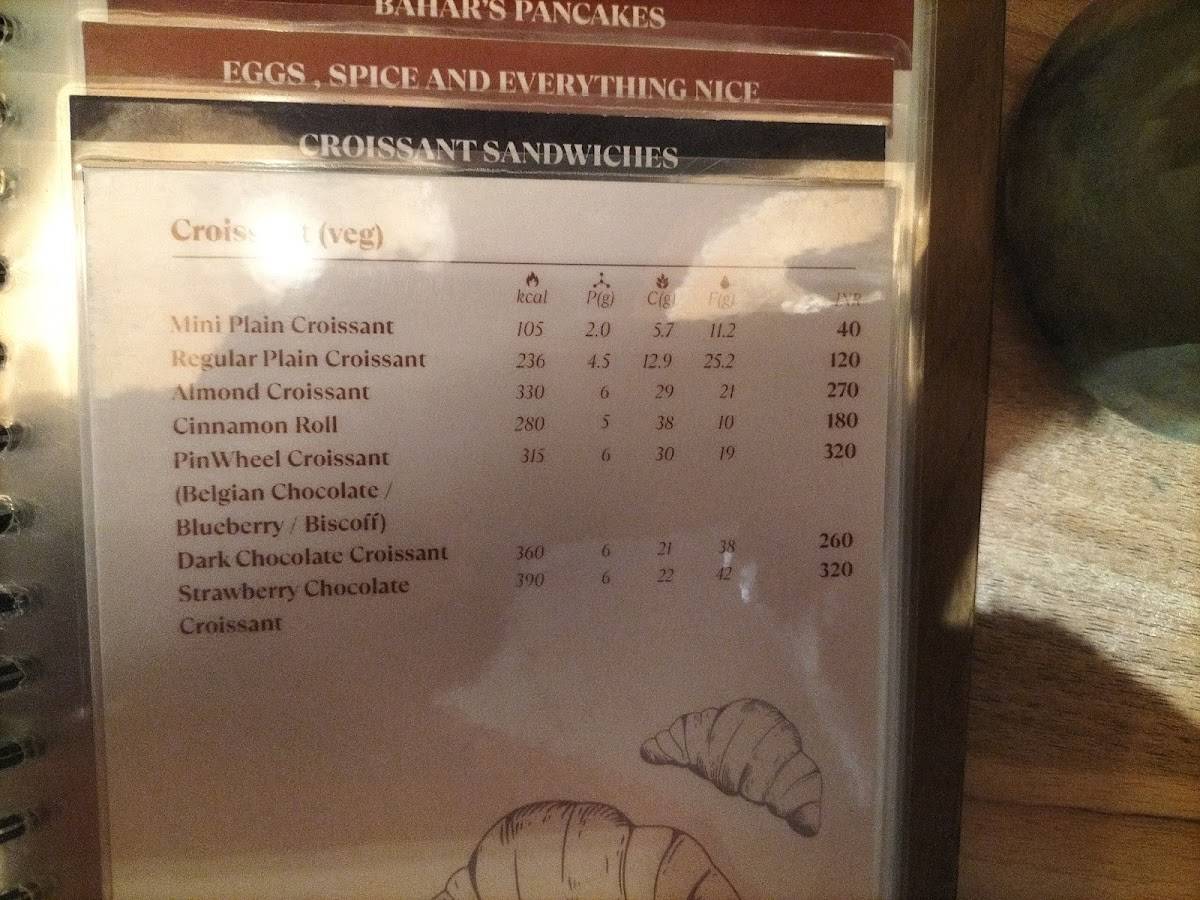 Cafe Bahar Pune menu