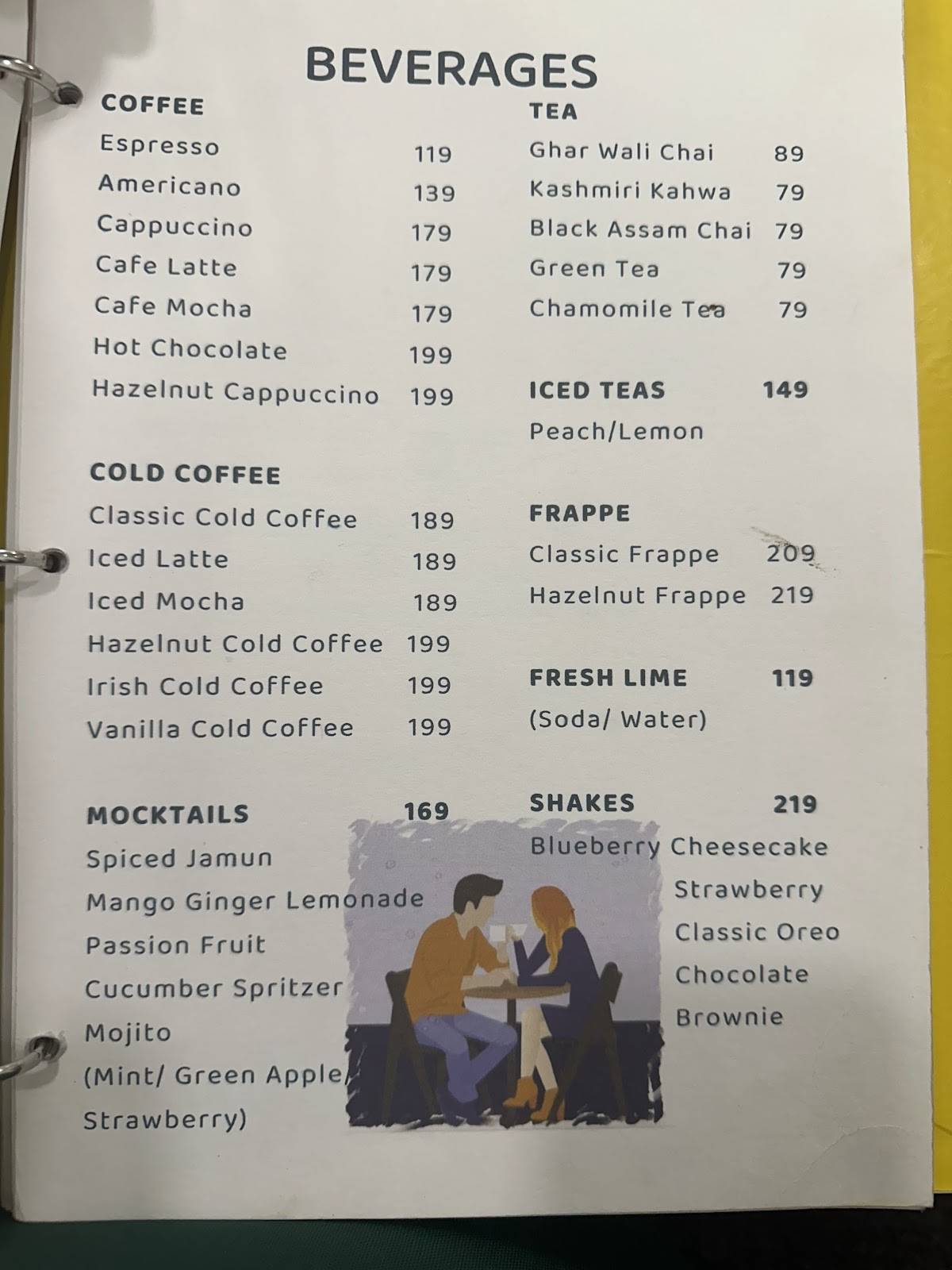 Cafe Belong menu