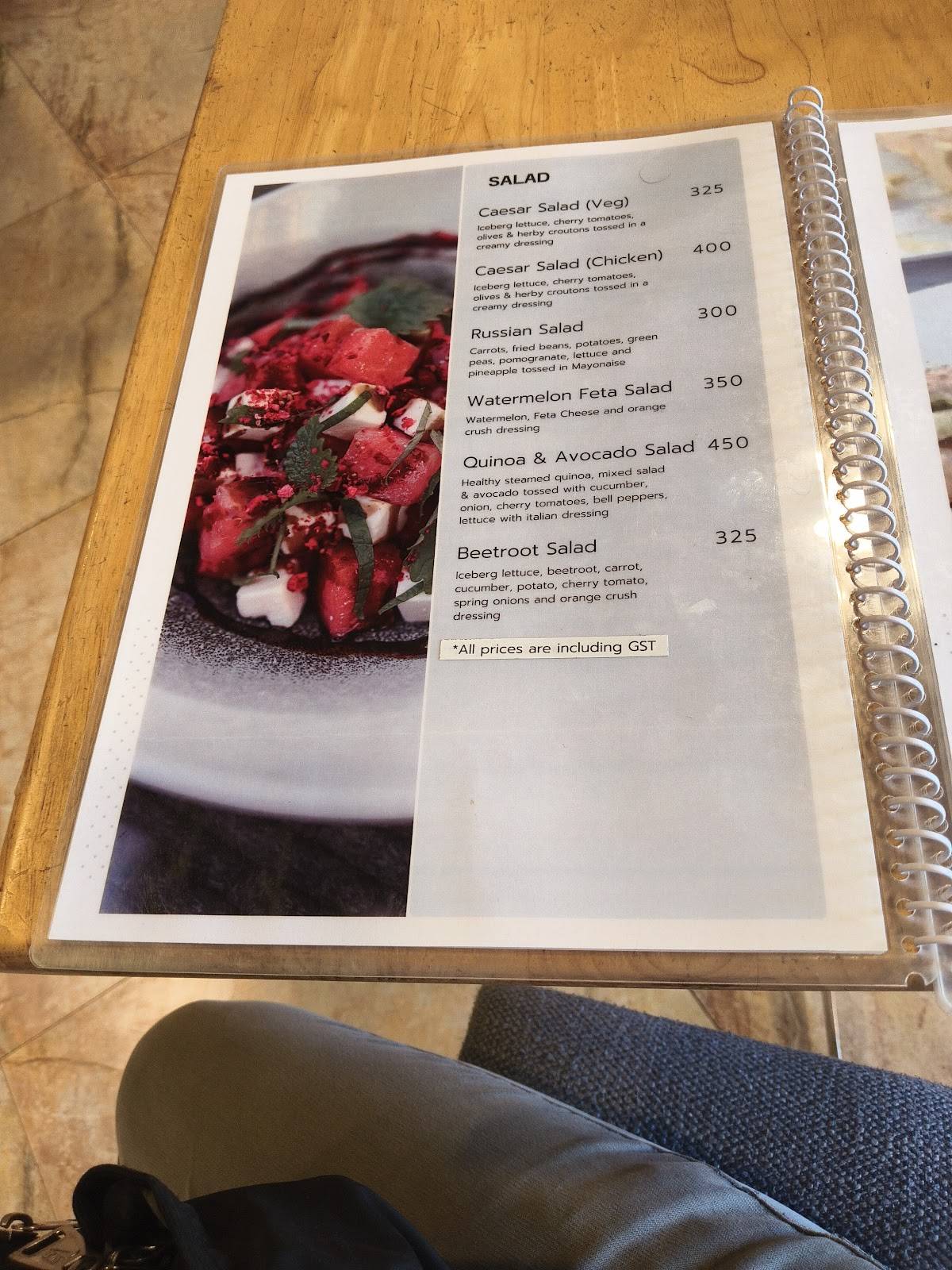 Cafe Markiv's menu