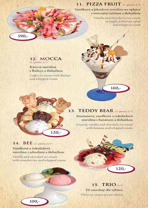 Café Mozart menu