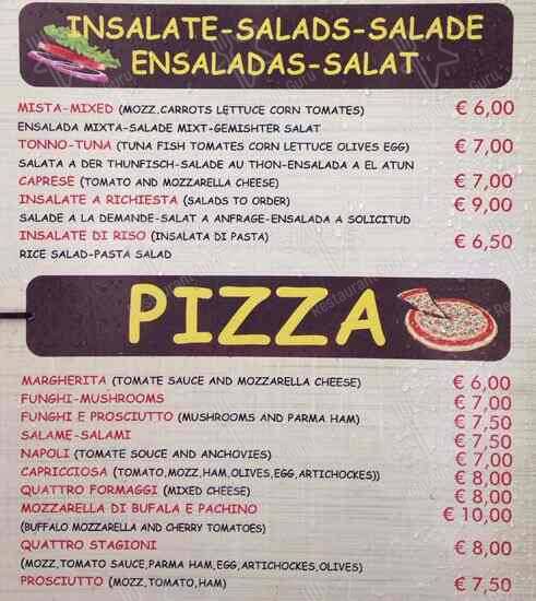 Menu di Caffè Manzoni 