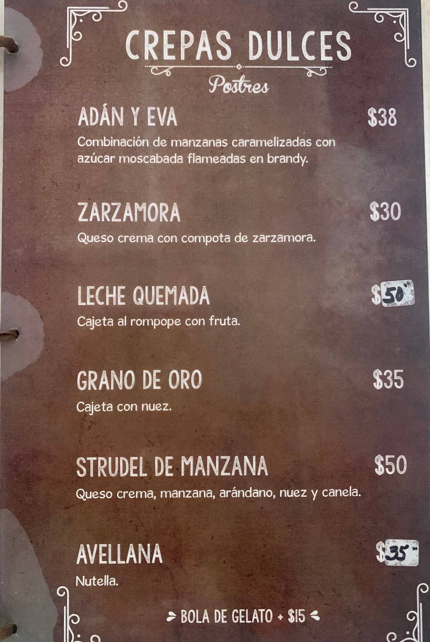 Carta de Cafe Calli, San Miguel el Alto