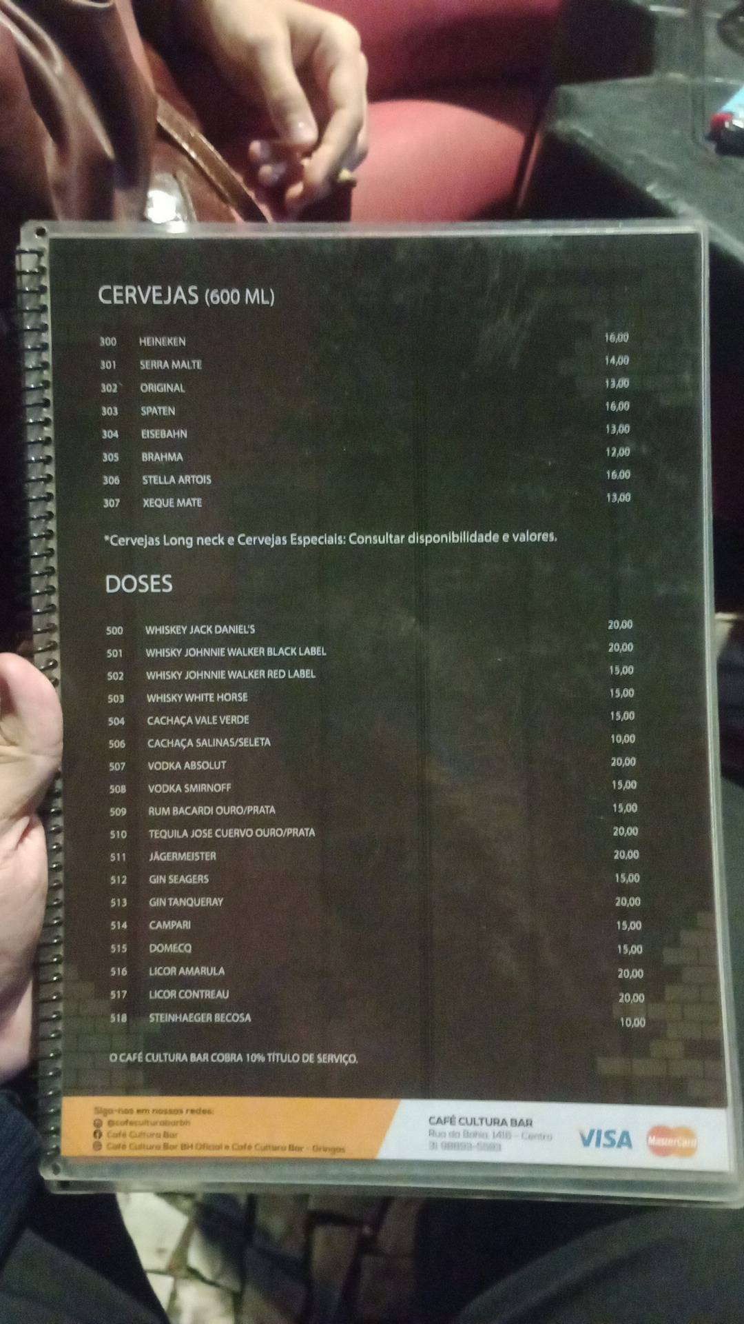 Café Cultura Bar cardápio