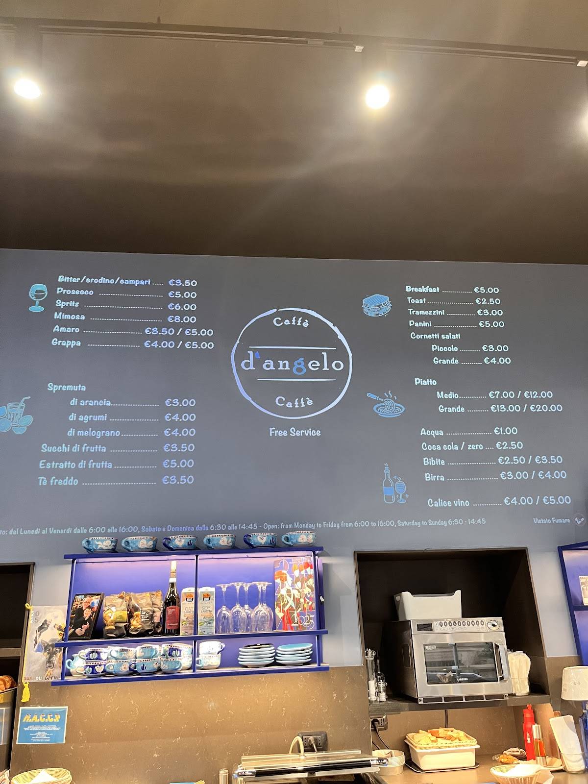 Menu di D’Angelo Caffè sq.Repubblica 