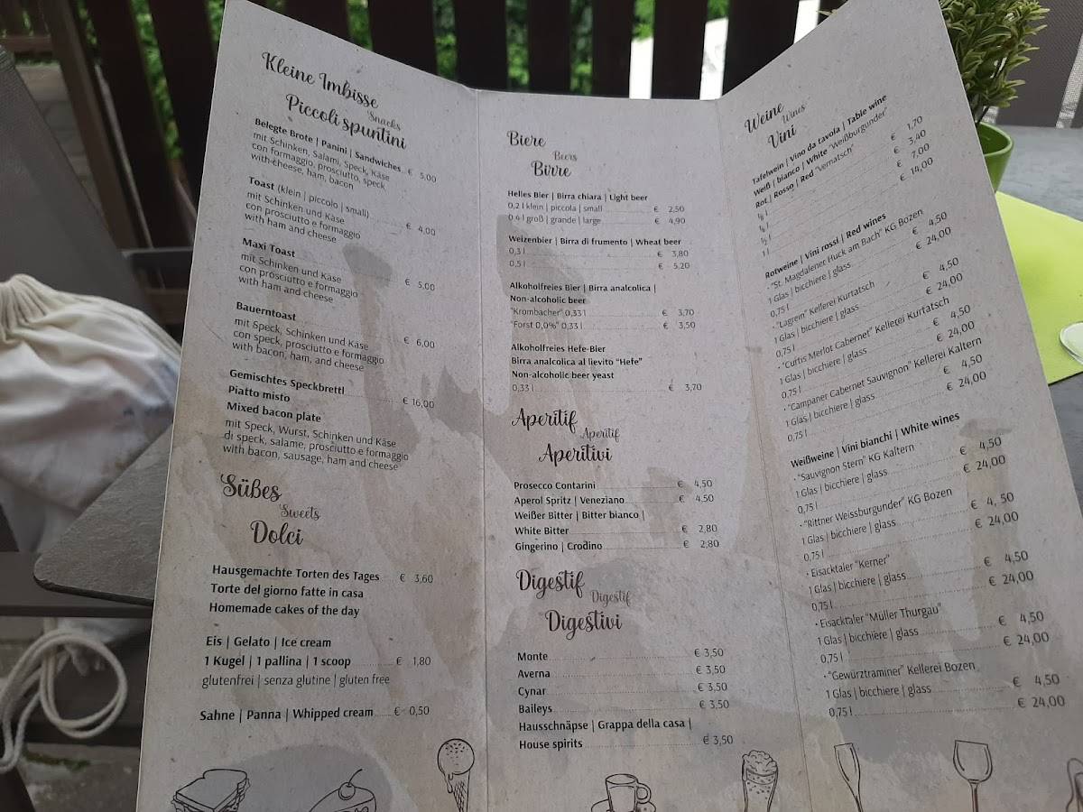 Menu di Cafe Erdpyramiden 