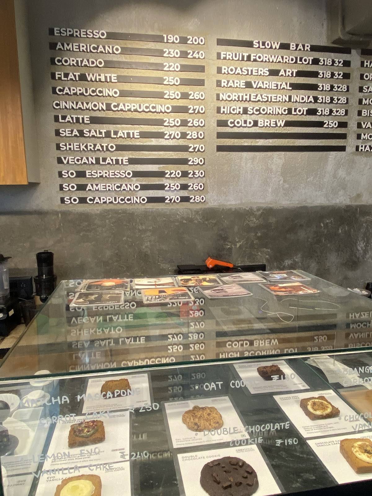 Grey Soul Coffee Roasters (Bandra West) menu