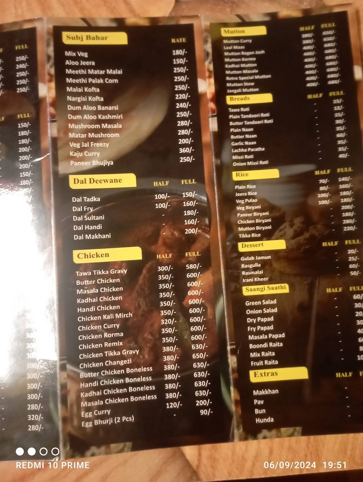 IRANI CHAI KANPUR menu