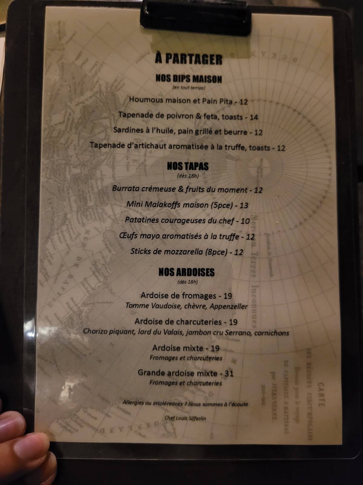 Menu di Café Jules Verne 