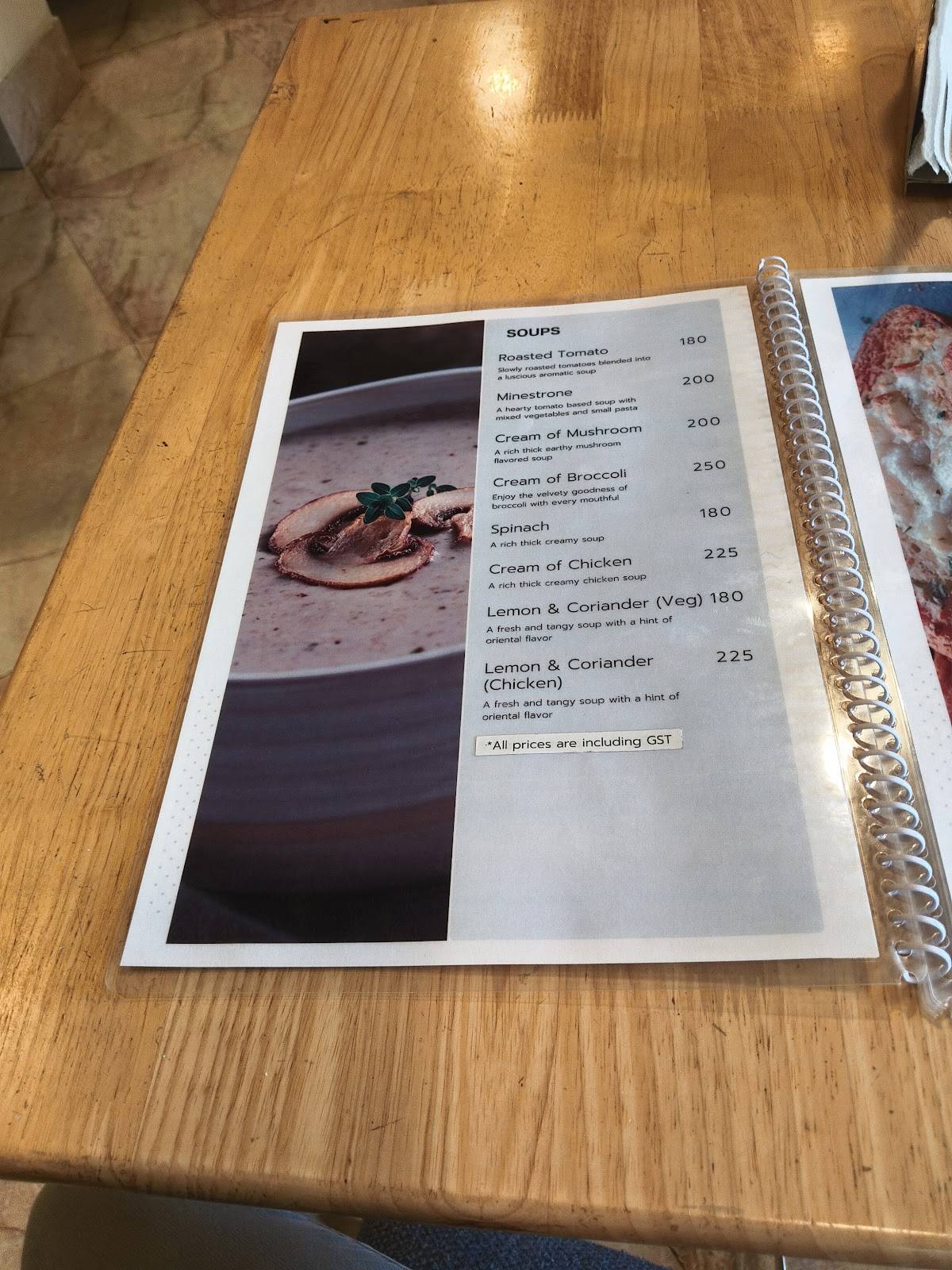 Cafe Markiv's menu