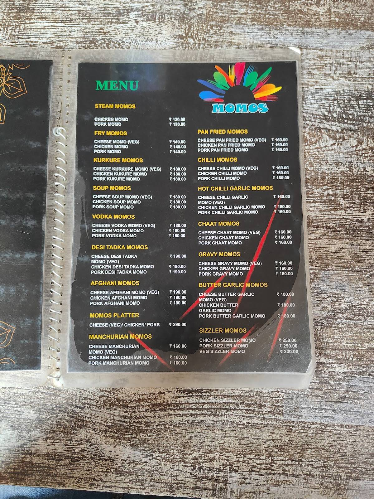 Cafe Momo menu