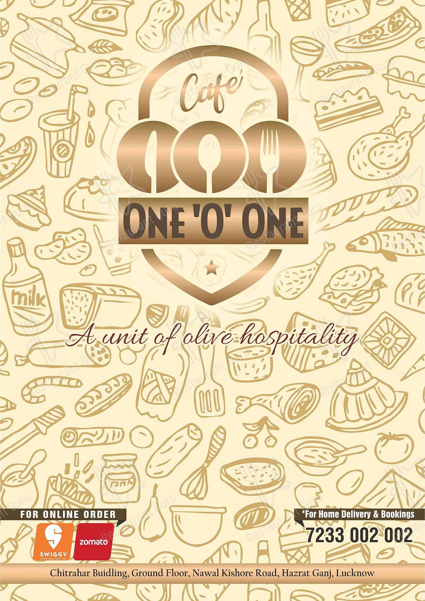 Café One 'O' One menu