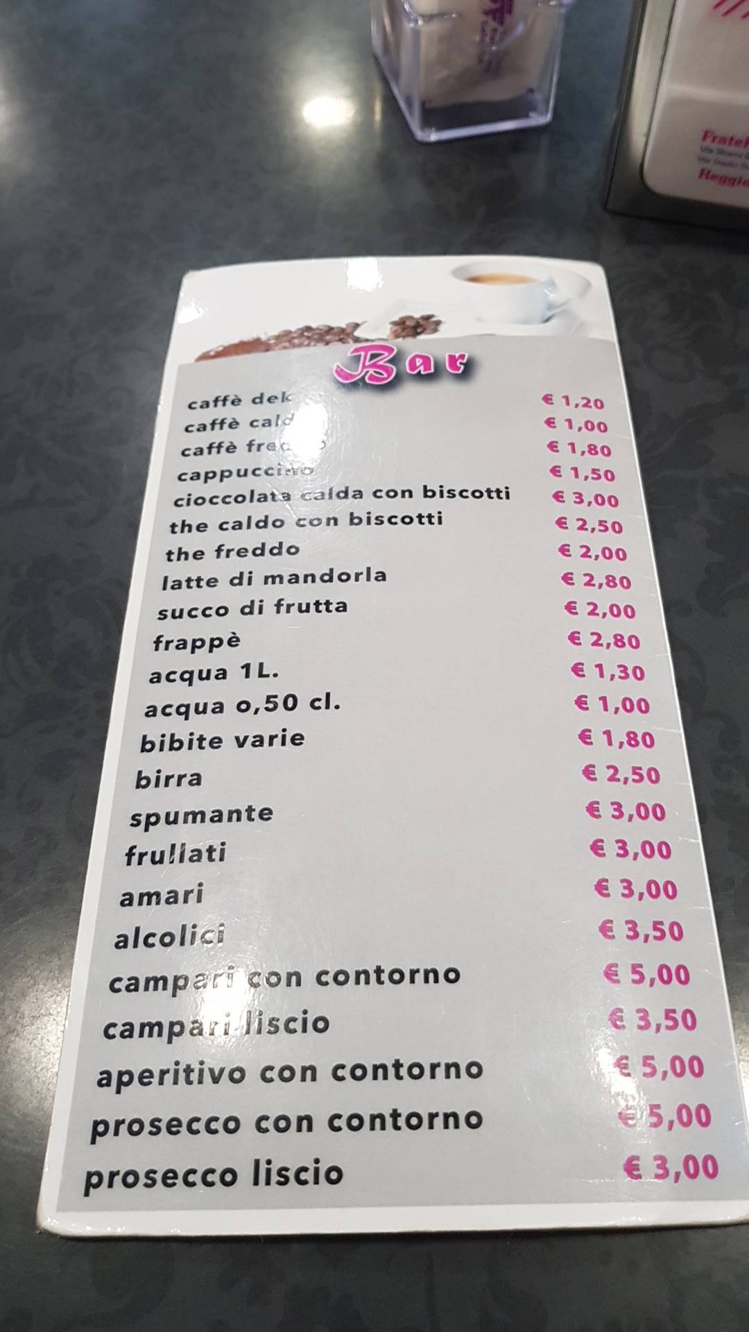 Menu di Fragomeni 