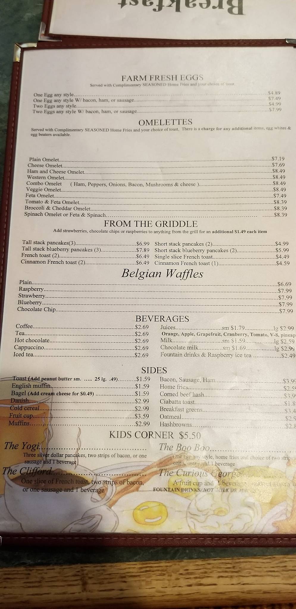 Menu at Raspberries Cafe, New Hartford, Commercial Dr