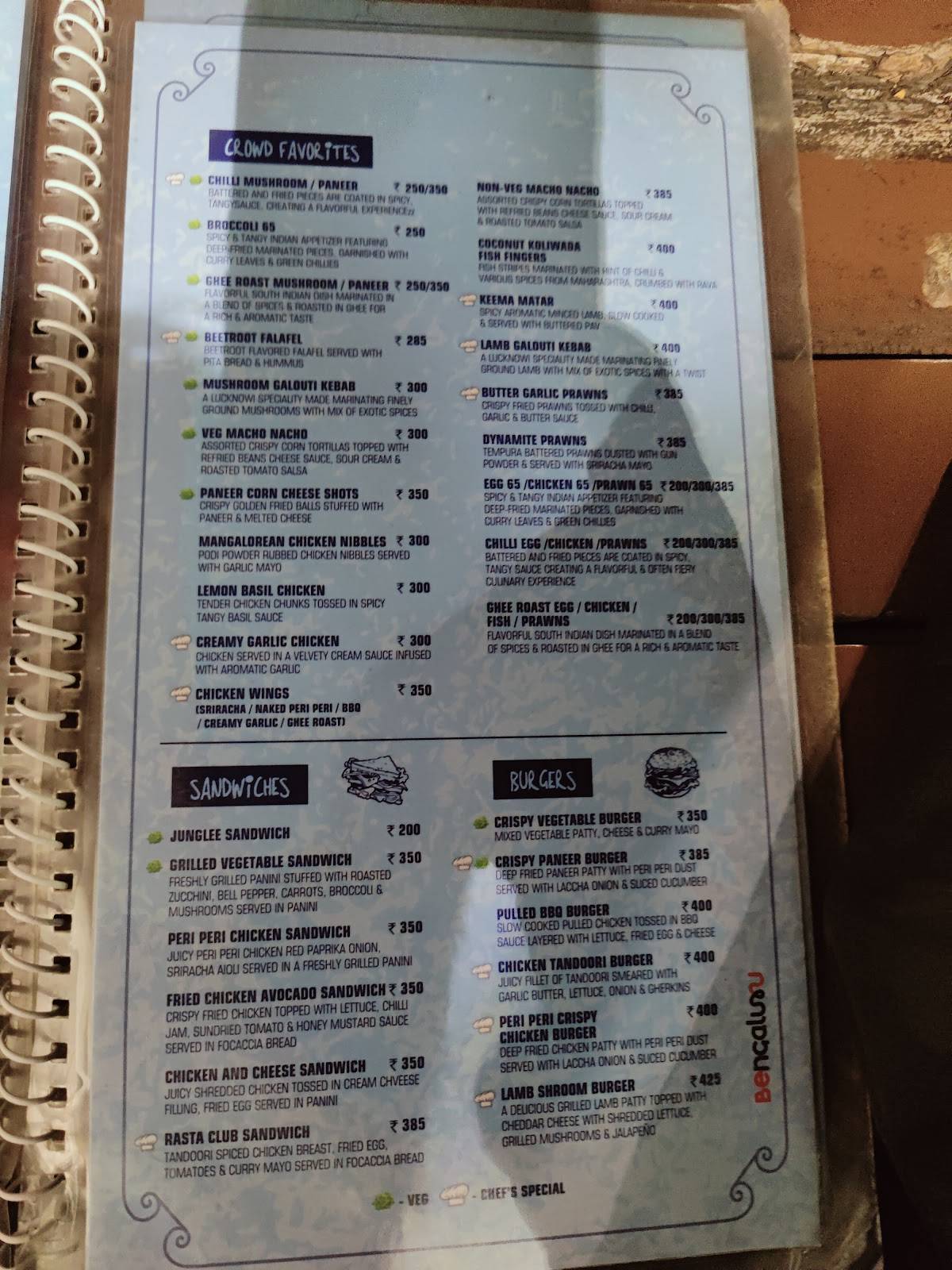 Rasta Cafe menu