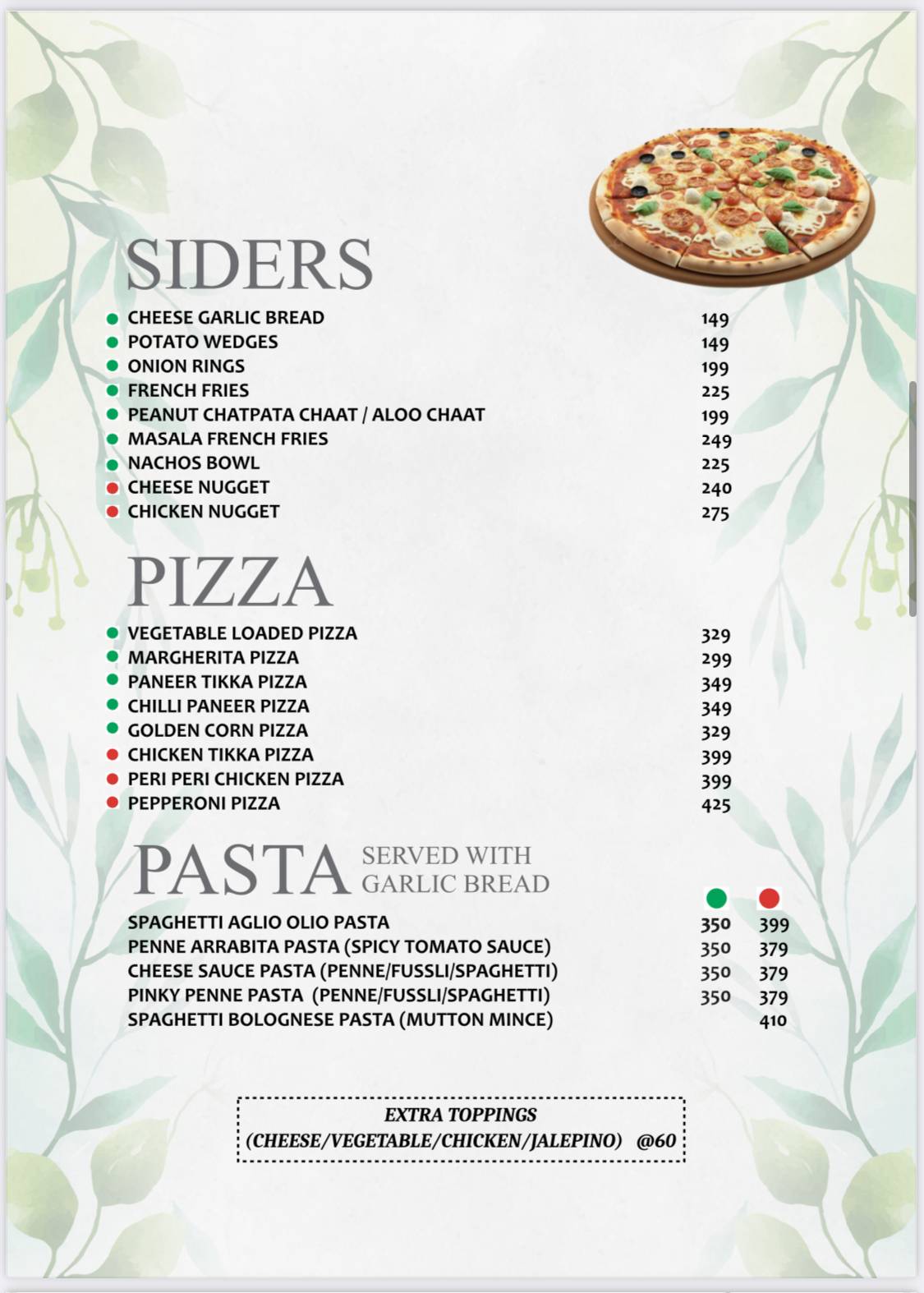 Talab Cafe, Restaurant & Bar menu