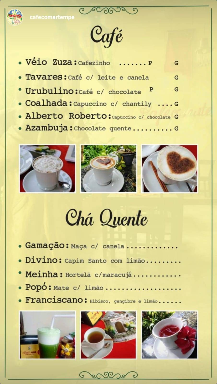 Café com Arte Maranguape cardápio