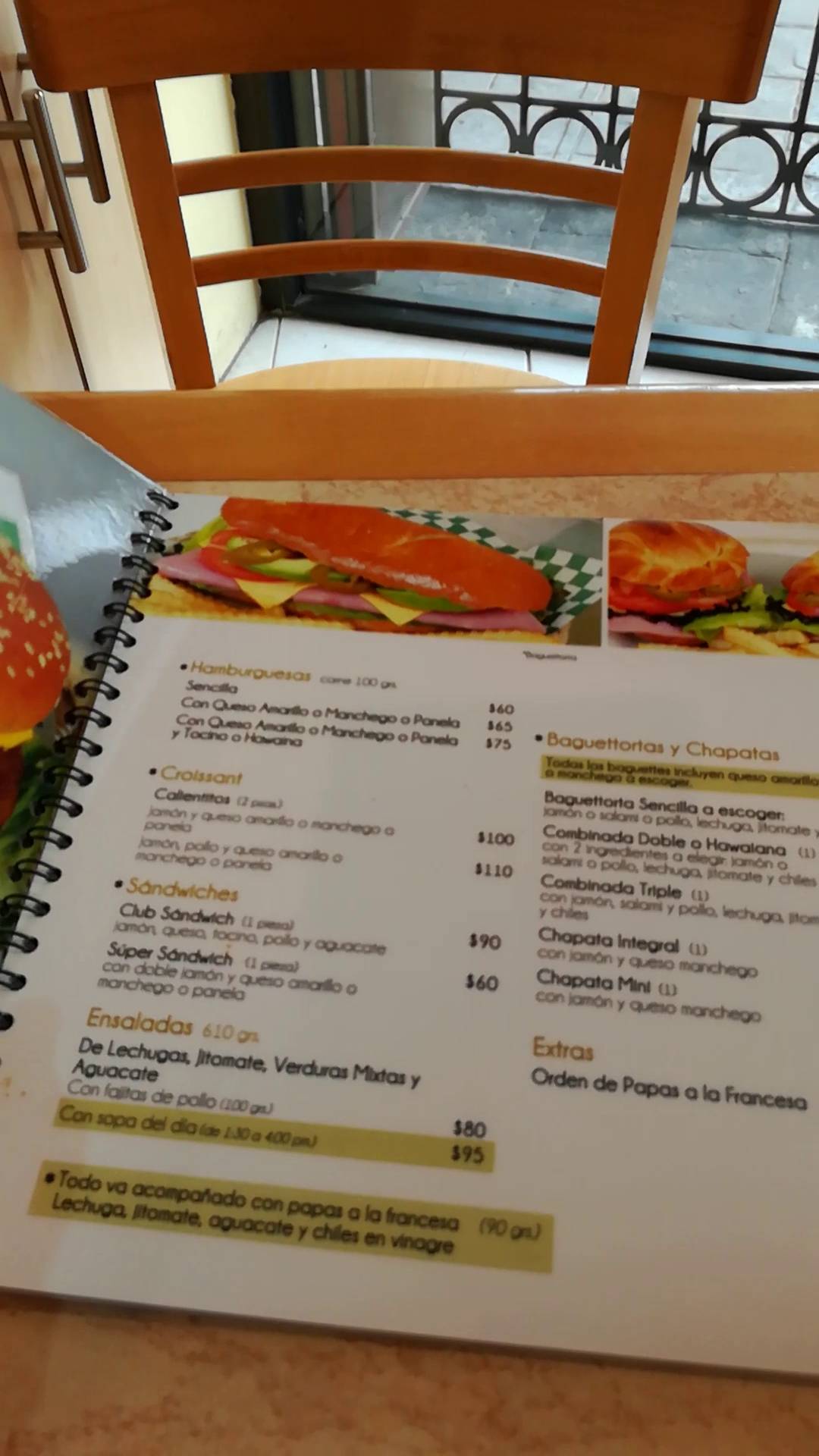 Menu at CAFE DOÑA INES, Mexico City, Ave. Cuahtemoc Eje 1 Poniente No 251 B