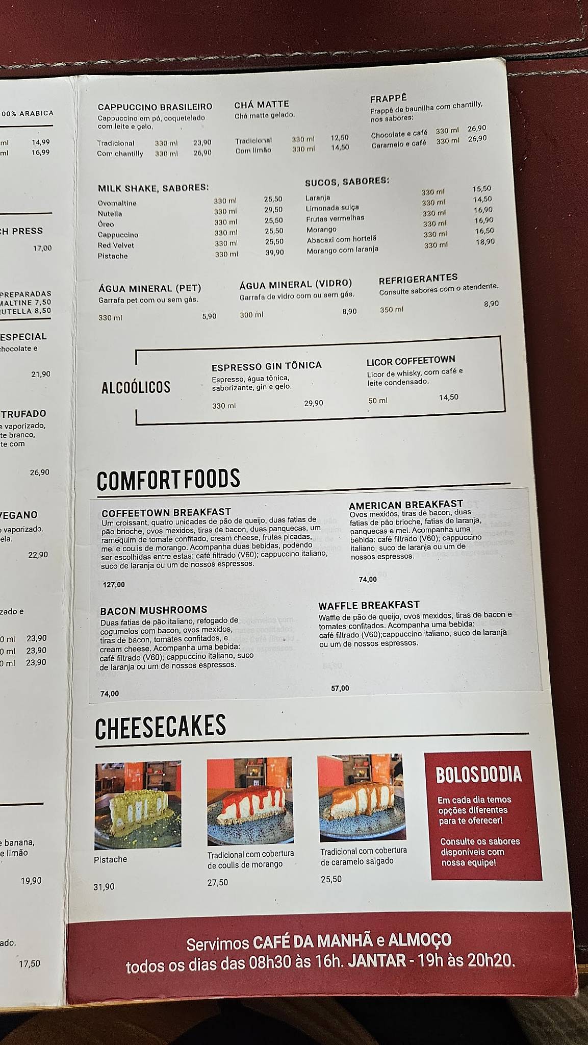 Cafeteria Coffeetown Praia da Costa cardápio