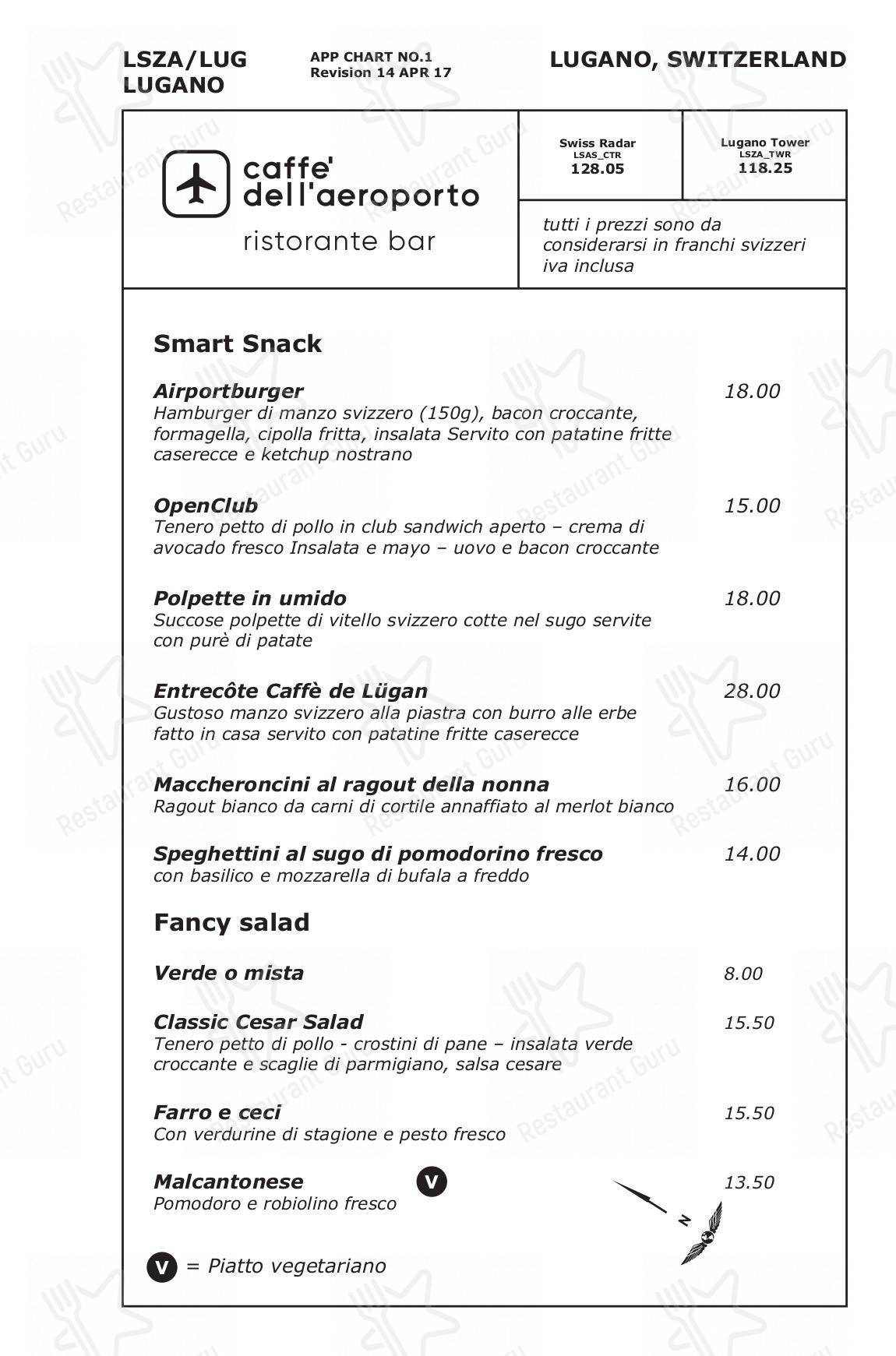 Menu di Caffè dell'Aereoporto - Крафт меню