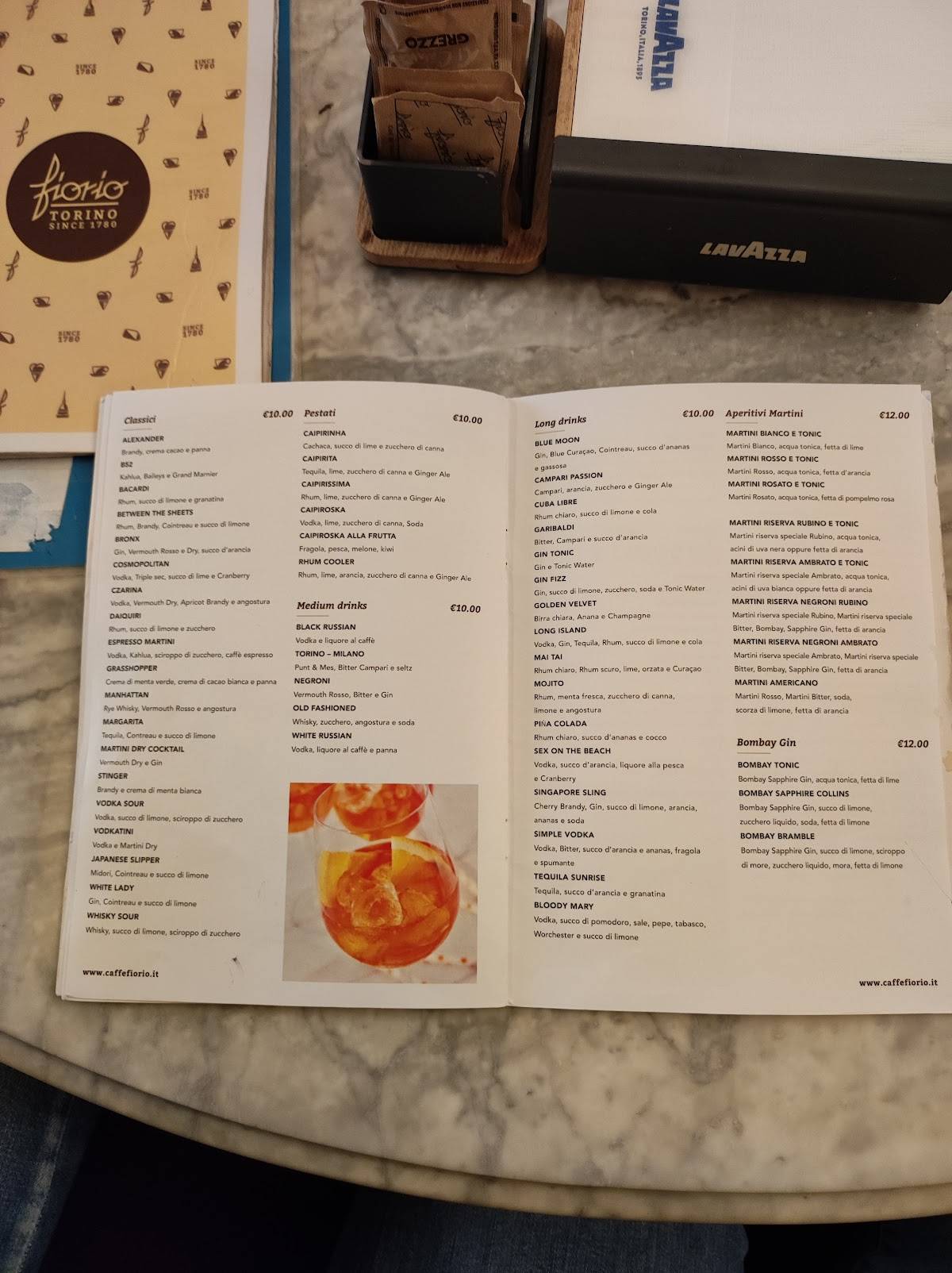 Menu di Caffè Gelateria Fiorio 