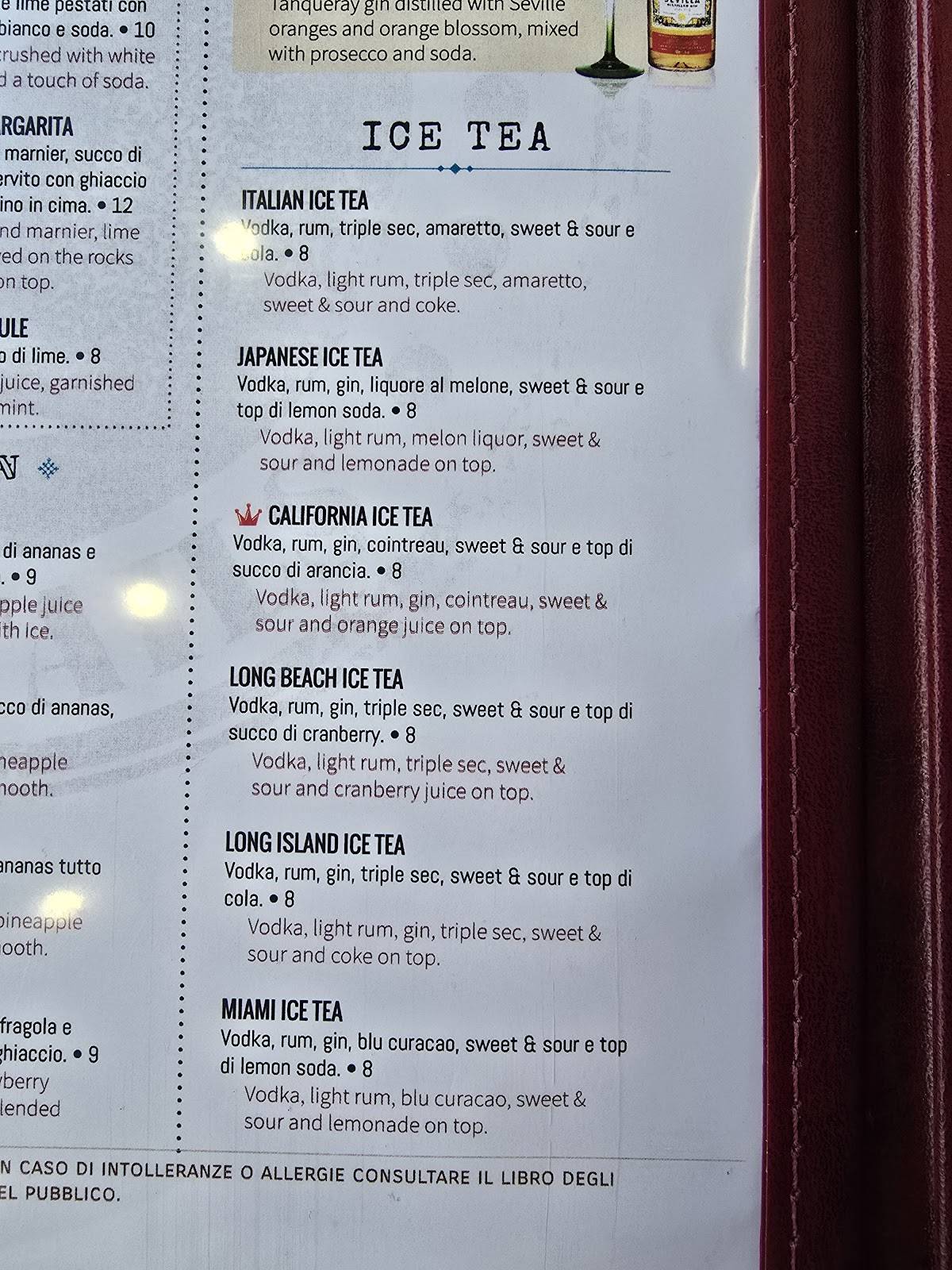 Menu di Caffe Washington 