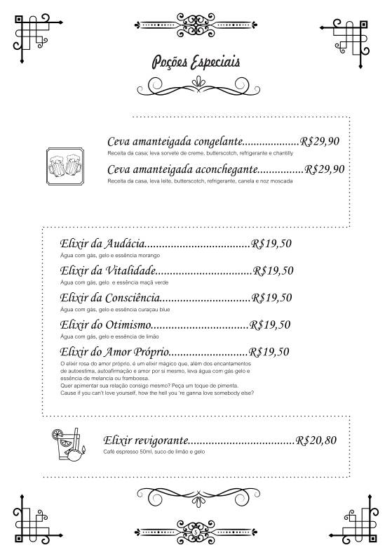 Caldeirão Furado Café/Pub cardápio