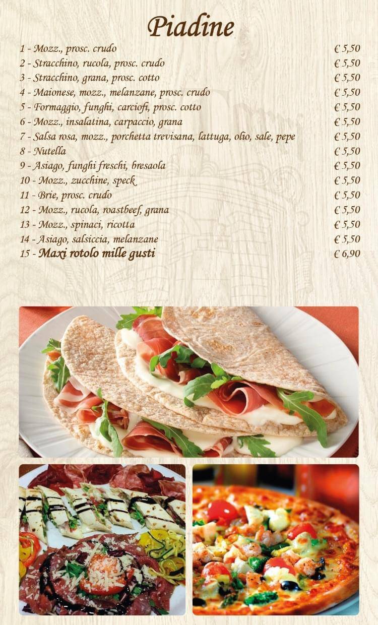 Menu di Pizzeria Birreria Due Torri 