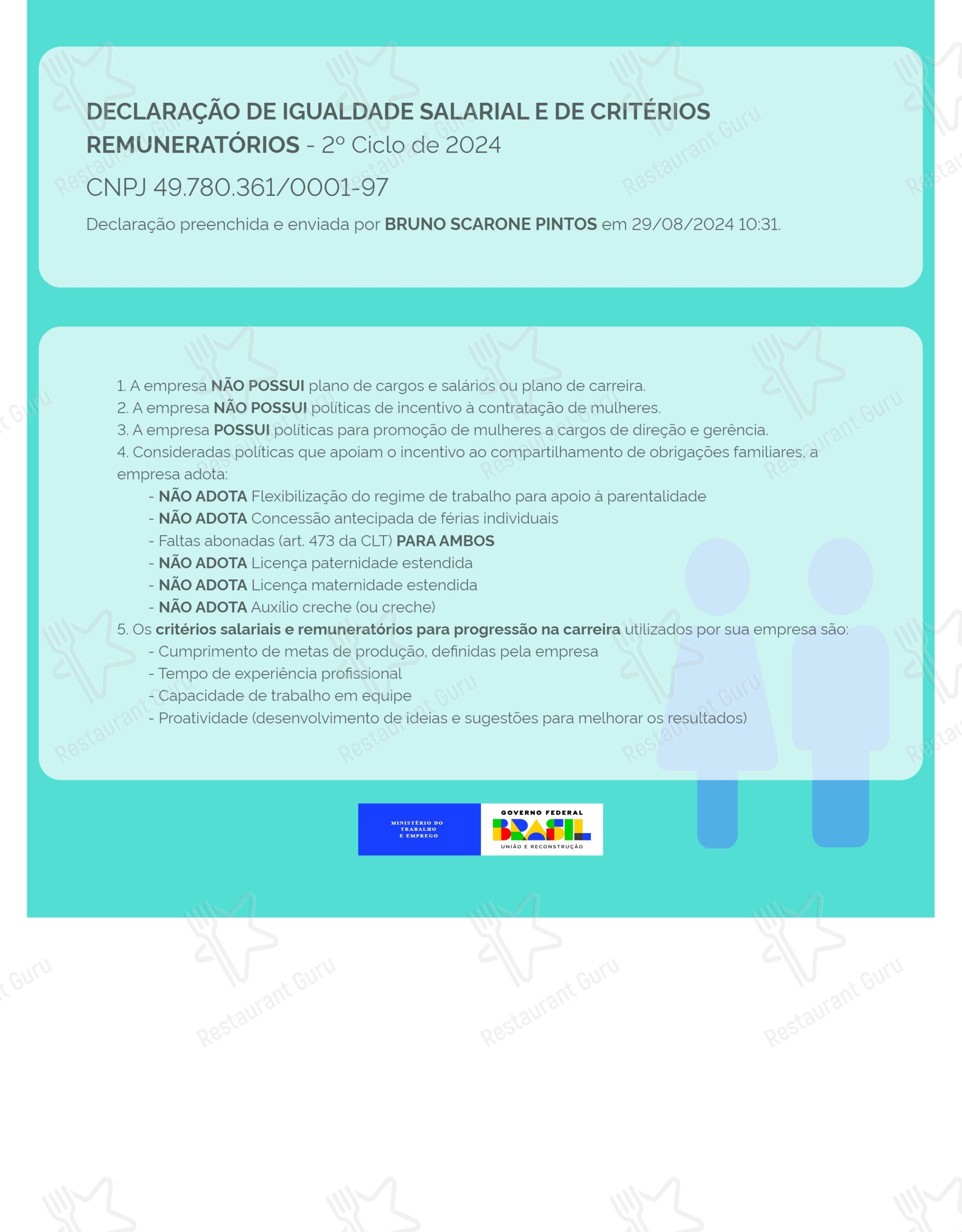 Caleche Restaurante menu - 菜单