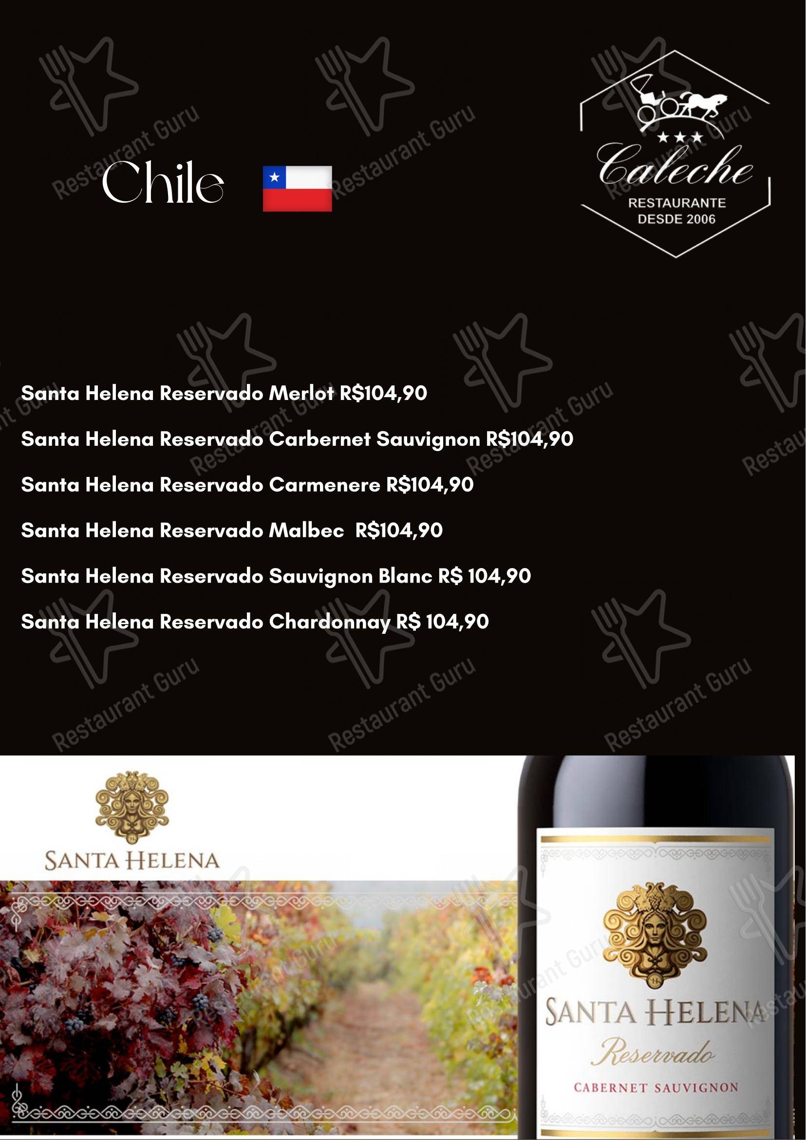 Caleche Restaurante - Menu bar