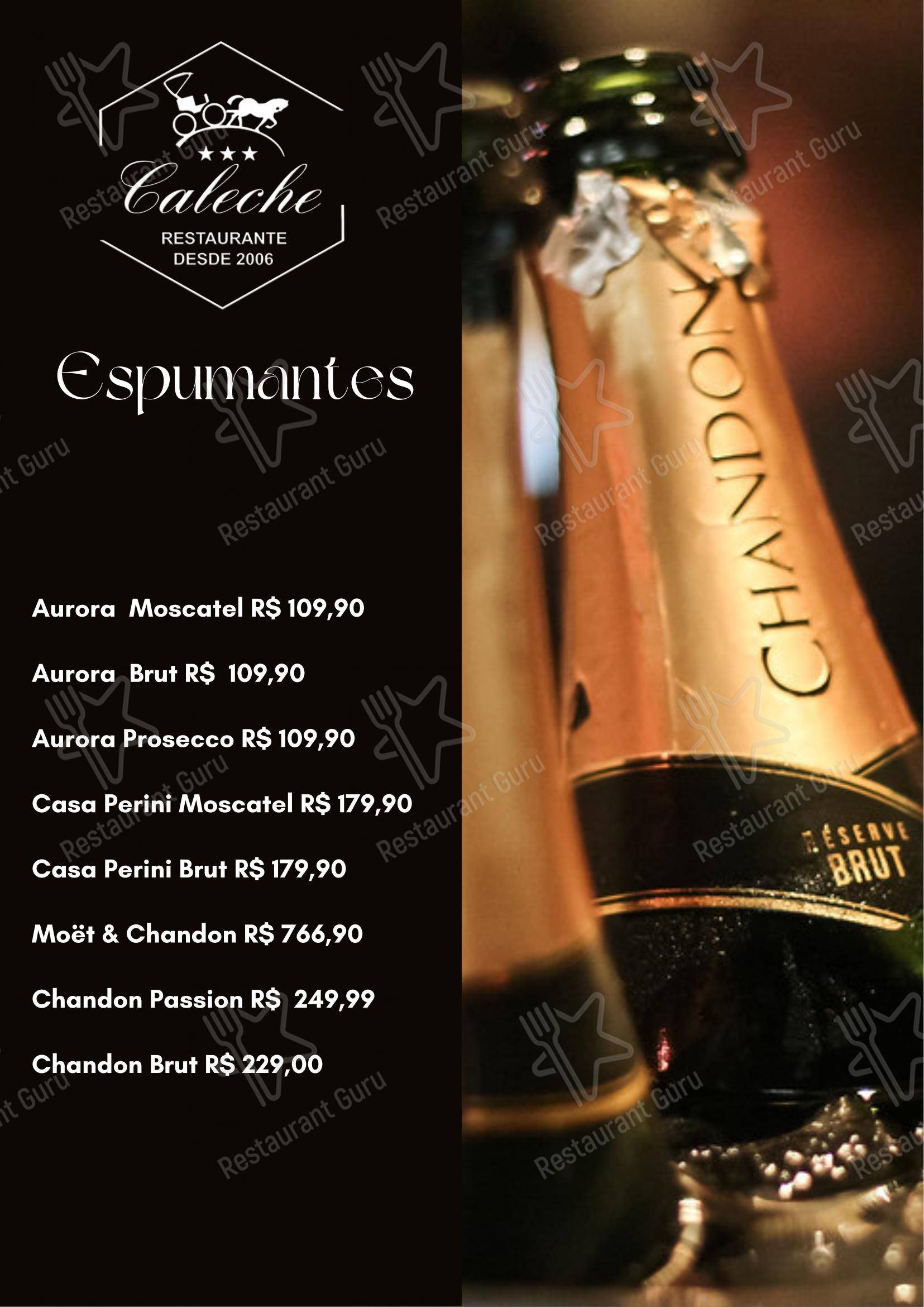 Caleche Restaurante - Menu bar