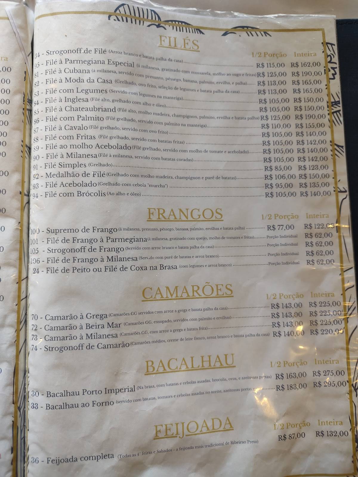Cantina 605 cardápio