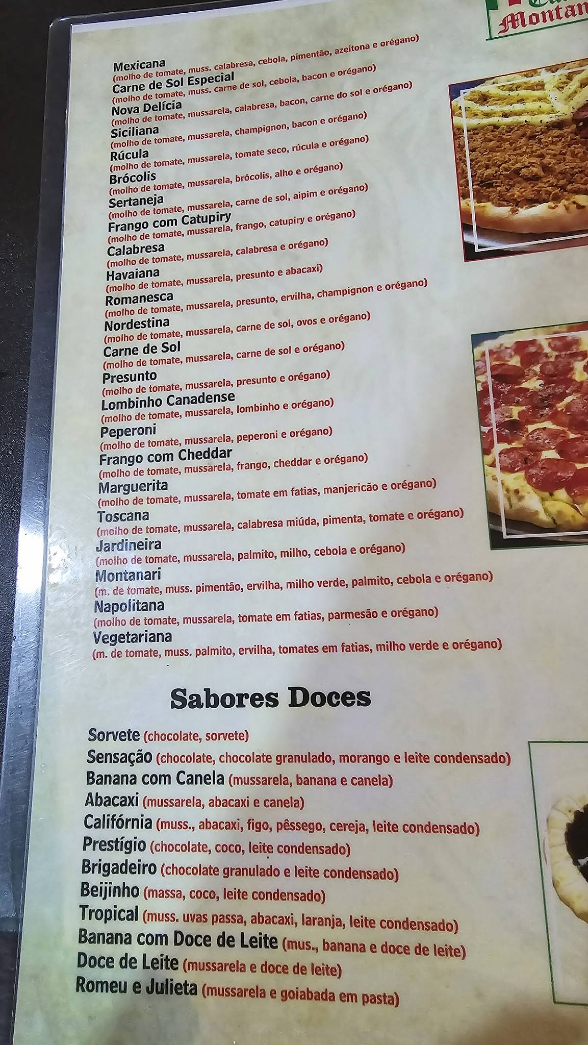 Cantina Montanari cardápio